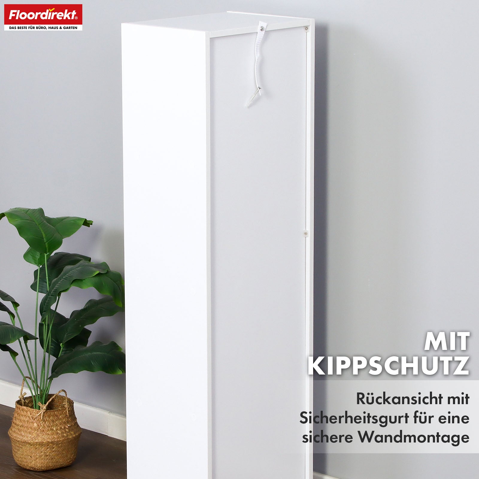 Bücherregal | Alaska | Weißer MDF-Bücherschrank mit 4 oder 5 Ebenen | schlank, modern & platzsparend