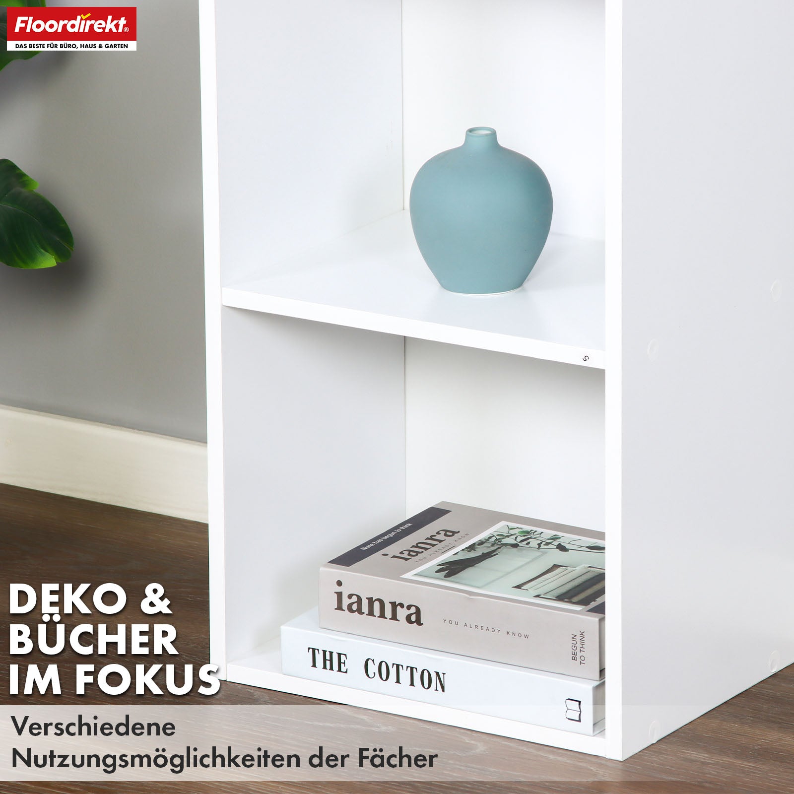 Bücherregal | Alaska | Weißer MDF-Bücherschrank mit 4 oder 5 Ebenen | schlank, modern & platzsparend
