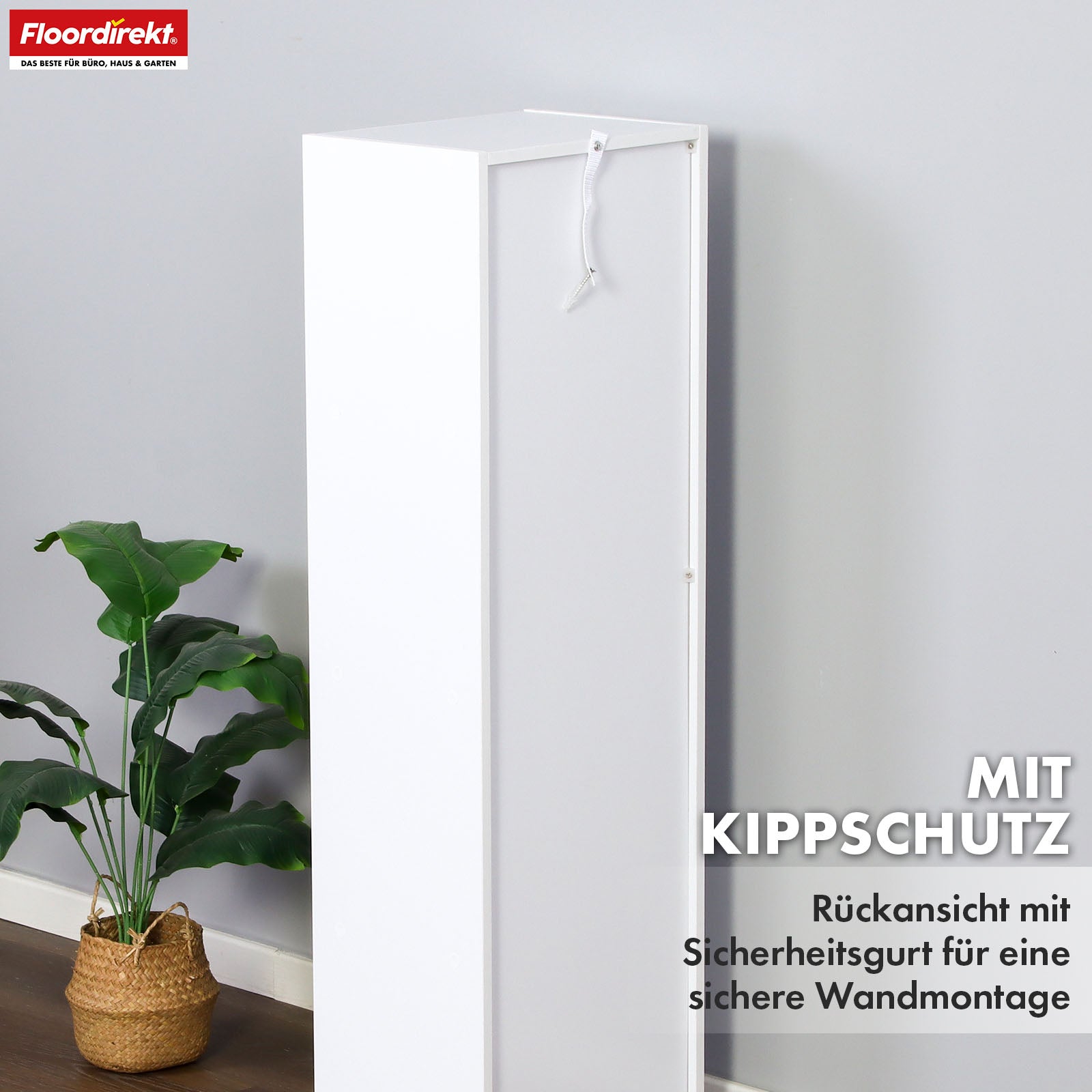 Bücherregal | Alaska | Weißer MDF-Bücherschrank mit 4 oder 5 Ebenen | schlank, modern & platzsparend