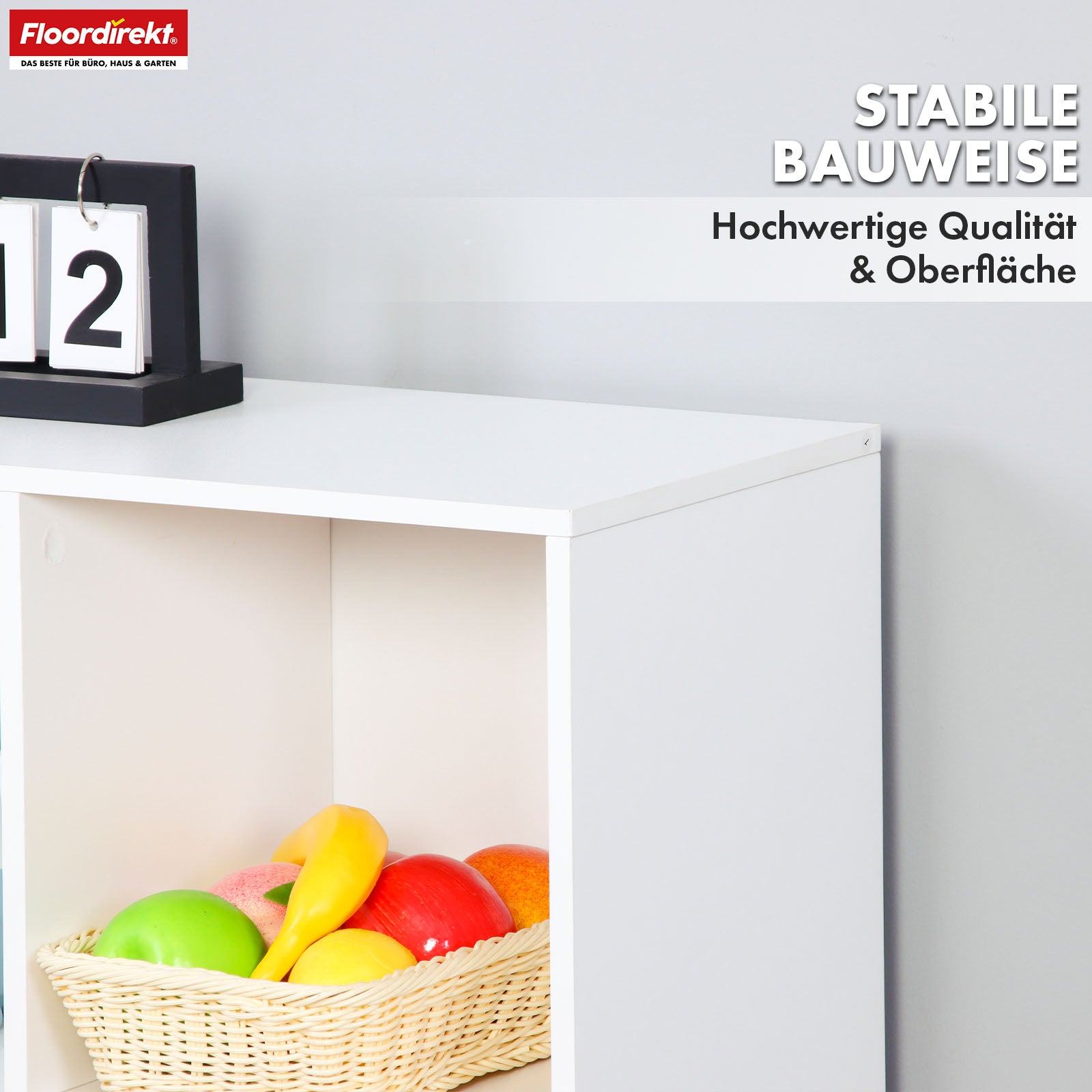 Bücherregal | Connecticut | Weißes Standregal aus MDF mit Fächern & Türen, Kippschutz, 2 Größen