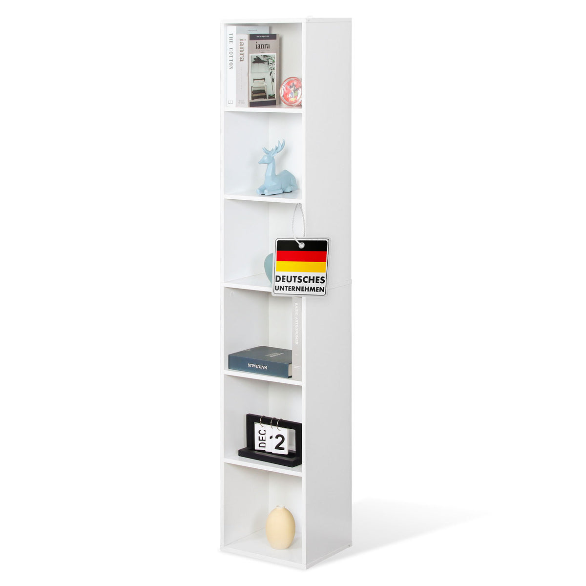 Bücherregal | Delaware | Standregal mit 6 offenen Ablagen, platzsparend & modern