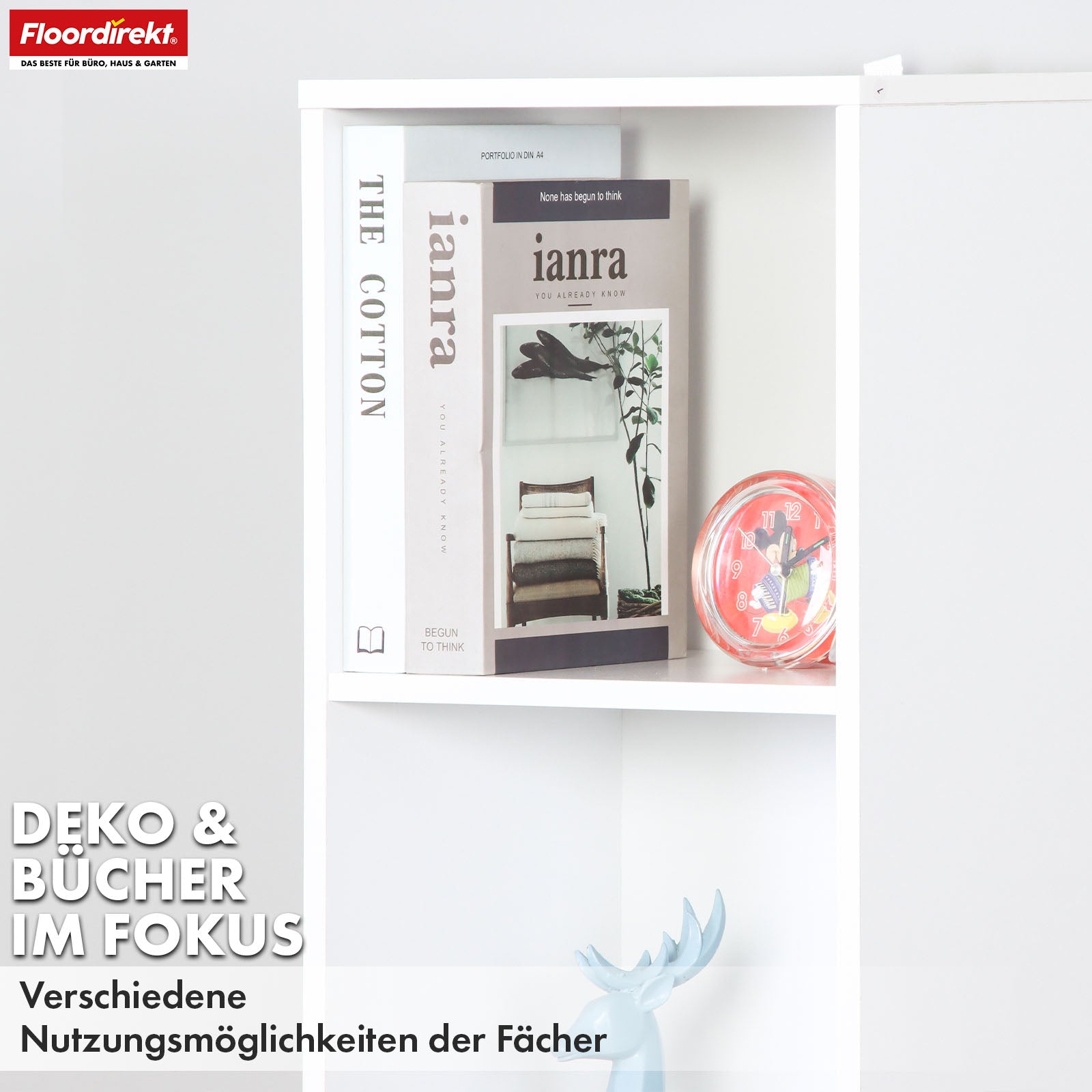Bücherregal | Delaware | Standregal mit 6 offenen Ablagen, platzsparend & modern