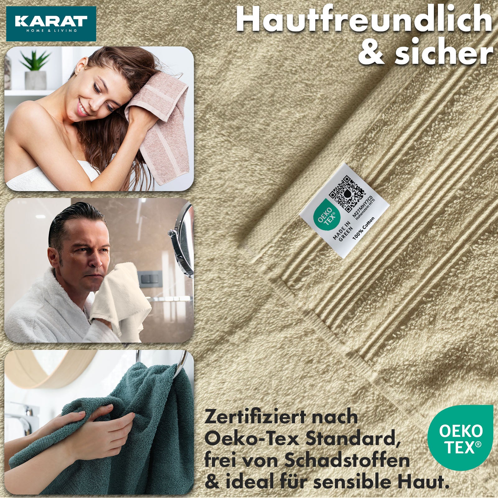 Handtuch-Set Bay | 8-teiliges Set Handtücher aus 100% Baumwolle | 2 x Badetuch, 2 x Handtuch und 4 x Seiftuch