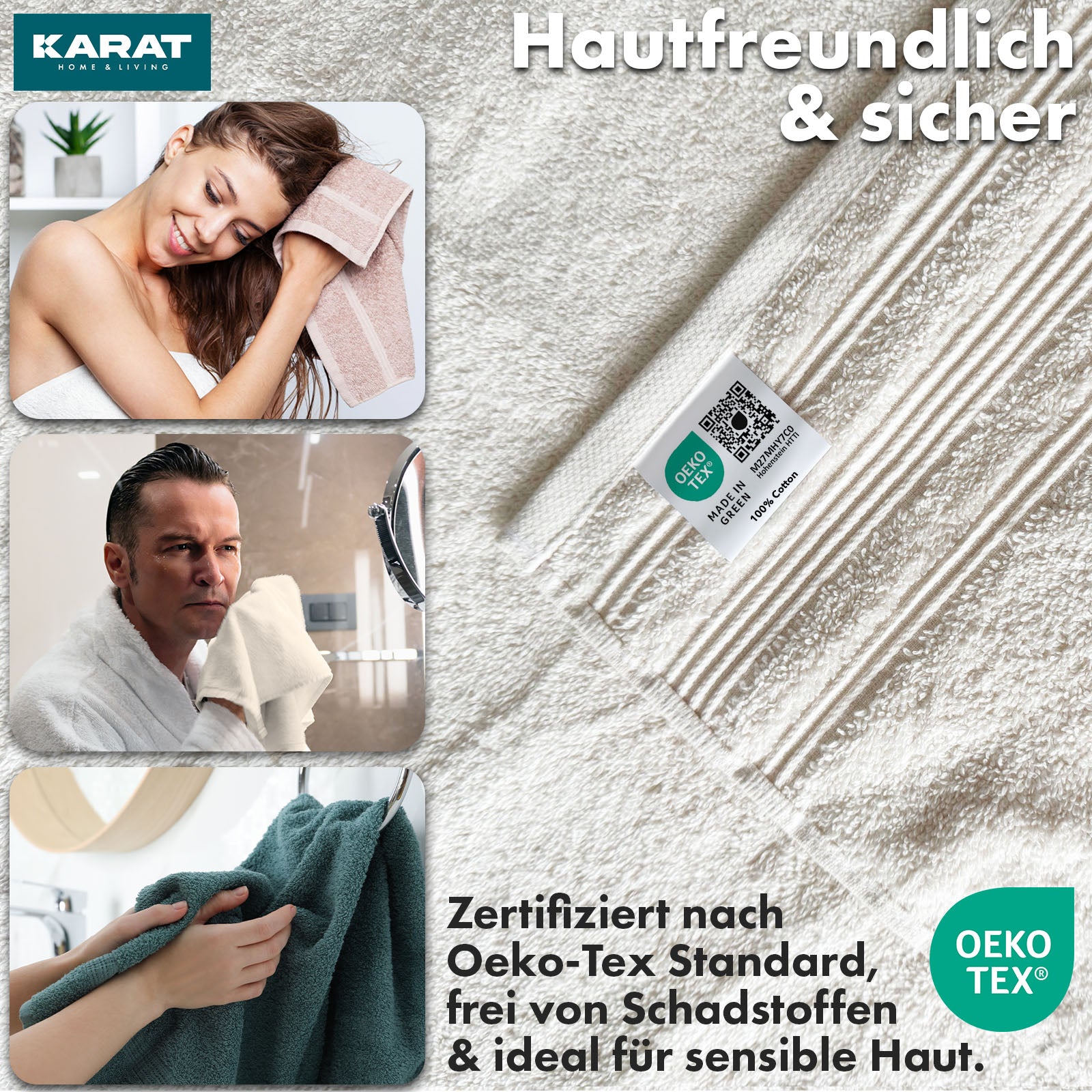 Handtuch-Set Bay | 8-teiliges Set Handtücher aus 100% Baumwolle | 2 x Badetuch, 2 x Handtuch und 4 x Seiftuch