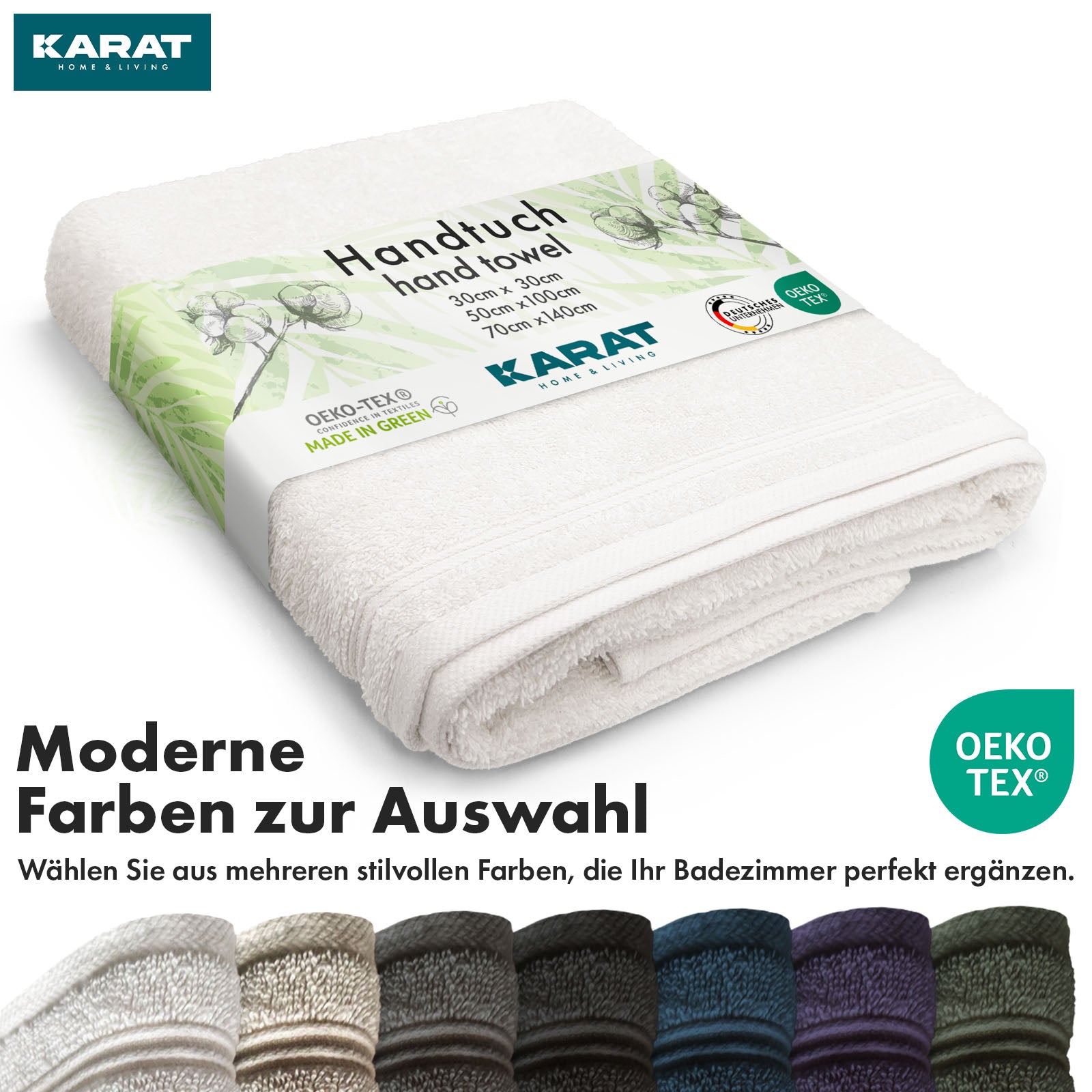 Handtuch-Set Bay | 8-teiliges Set Handtücher aus 100% Baumwolle | 2 x Badetuch, 2 x Handtuch und 4 x Seiftuch
