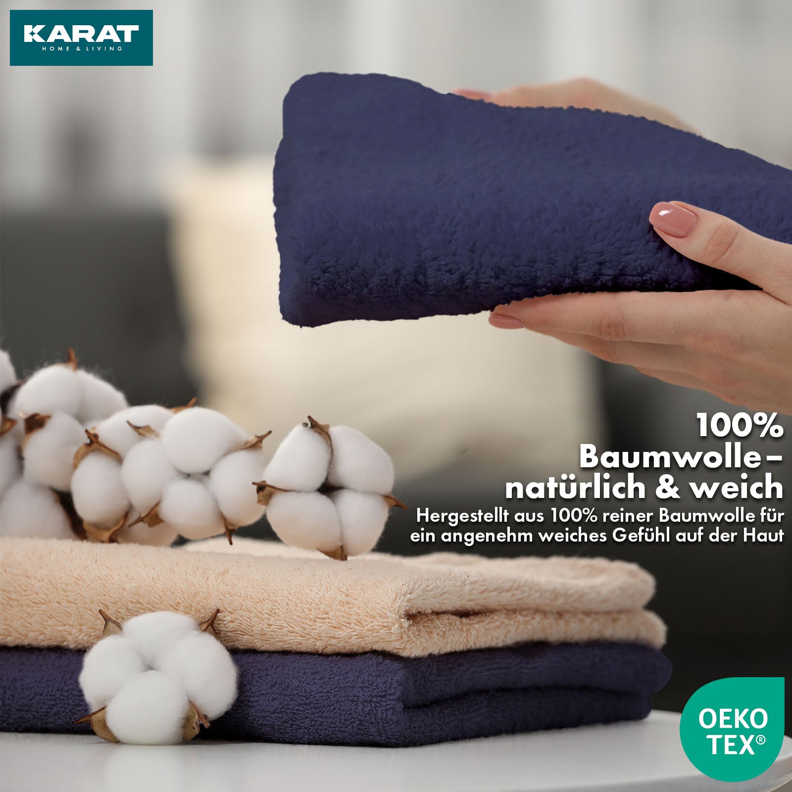 Handtuch-Set Bay | 8-teiliges Set Handtücher aus 100% Baumwolle | 2 x Badetuch, 2 x Handtuch und 4 x Seiftuch