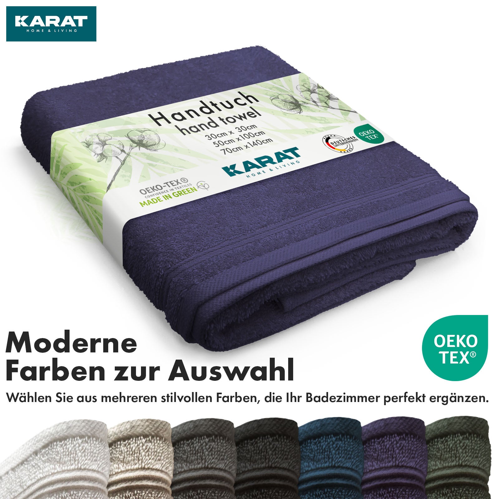 Handtuch-Set Bay | 8-teiliges Set Handtücher aus 100% Baumwolle | 2 x Badetuch, 2 x Handtuch und 4 x Seiftuch