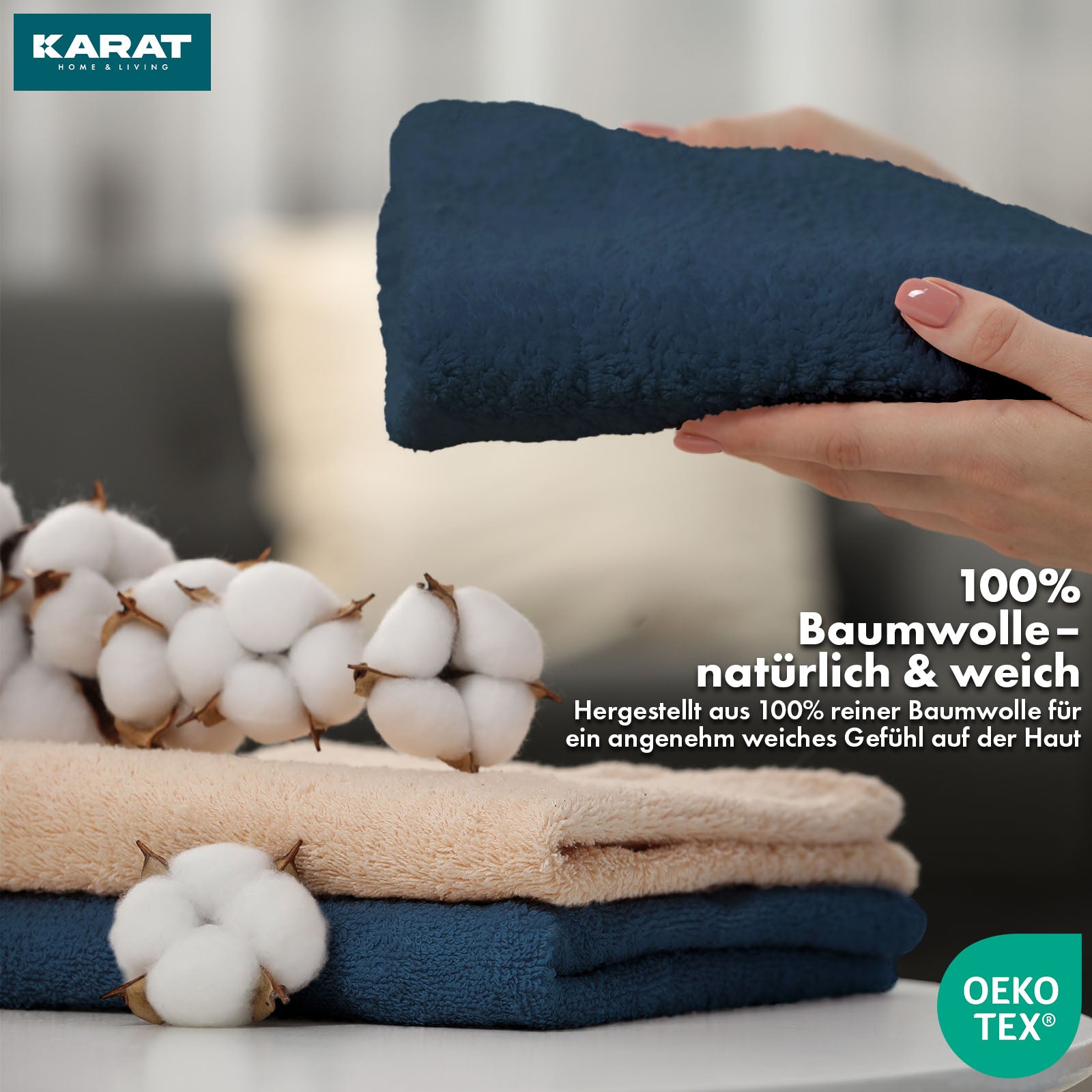 Handtuch-Set Bay | 8-teiliges Set Handtücher aus 100% Baumwolle | 2 x Badetuch, 2 x Handtuch und 4 x Seiftuch