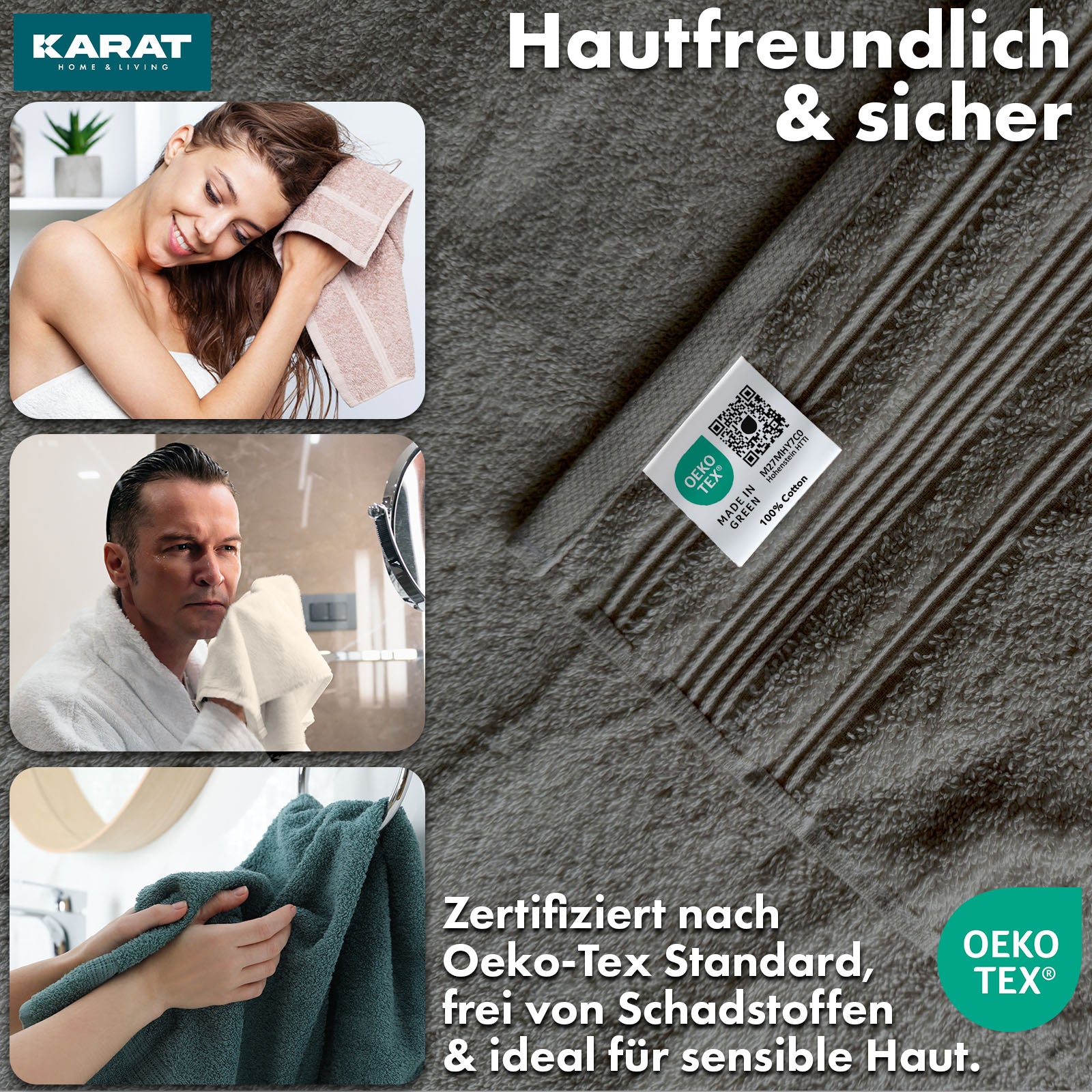 Handtuch-Set Bay | 8-teiliges Set Handtücher aus 100% Baumwolle | 2 x Badetuch, 2 x Handtuch und 4 x Seiftuch