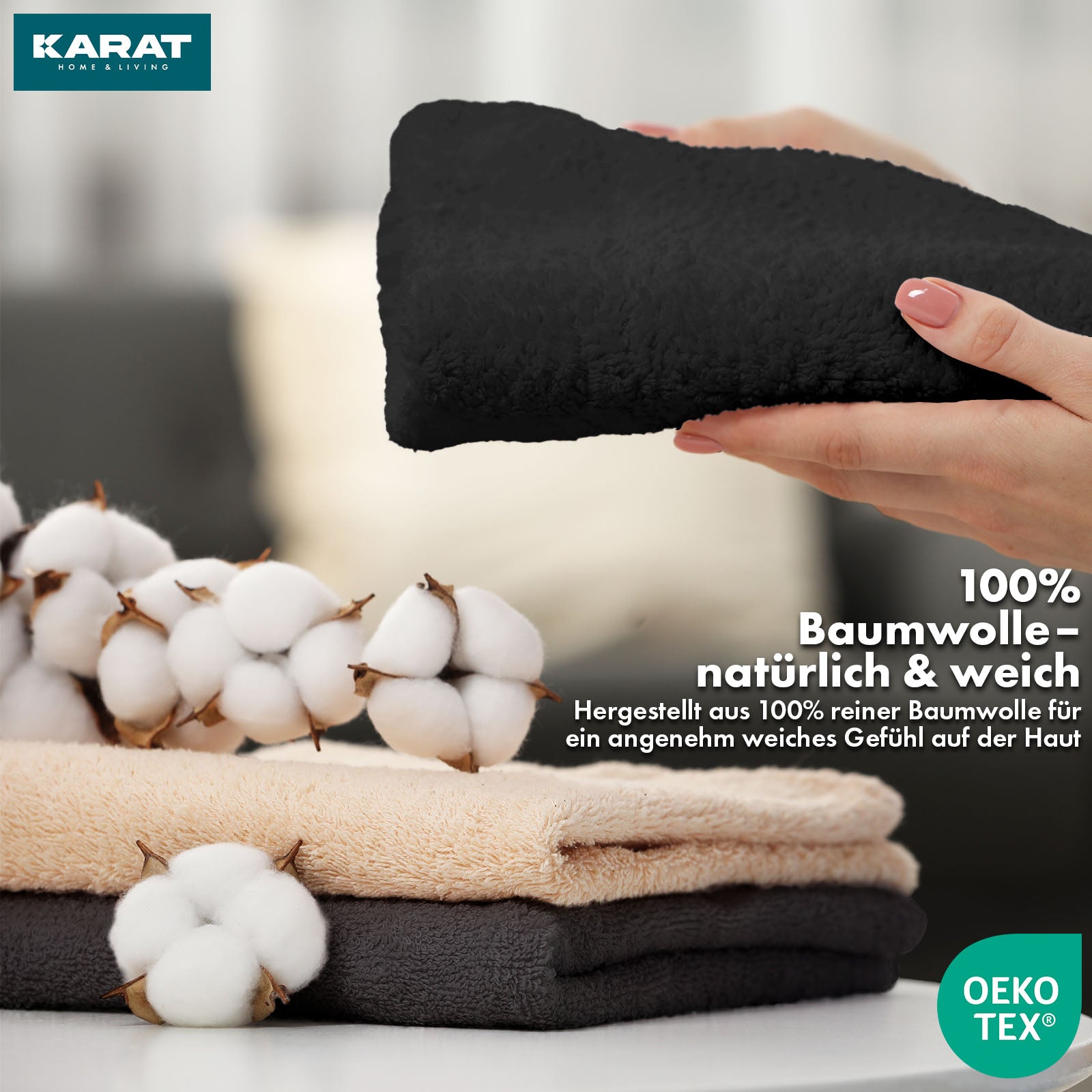 Handtuch-Set Bay | 8-teiliges Set Handtücher aus 100% Baumwolle | 2 x Badetuch, 2 x Handtuch und 4 x Seiftuch