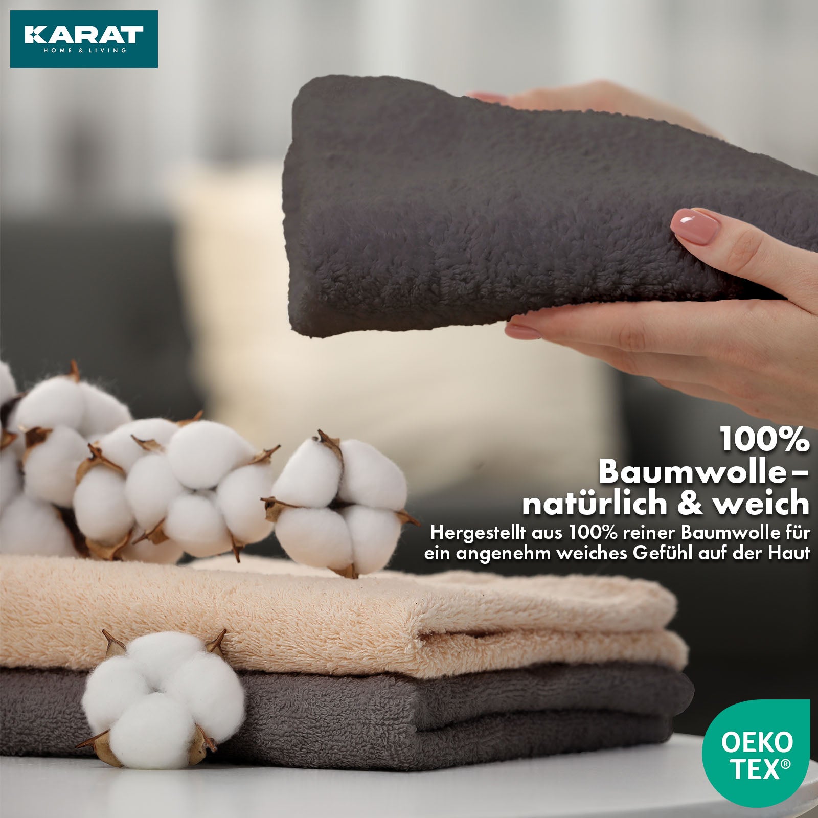 Handtuch-Set Bay | 8-teiliges Set Handtücher aus 100% Baumwolle | 2 x Badetuch, 2 x Handtuch und 4 x Seiftuch