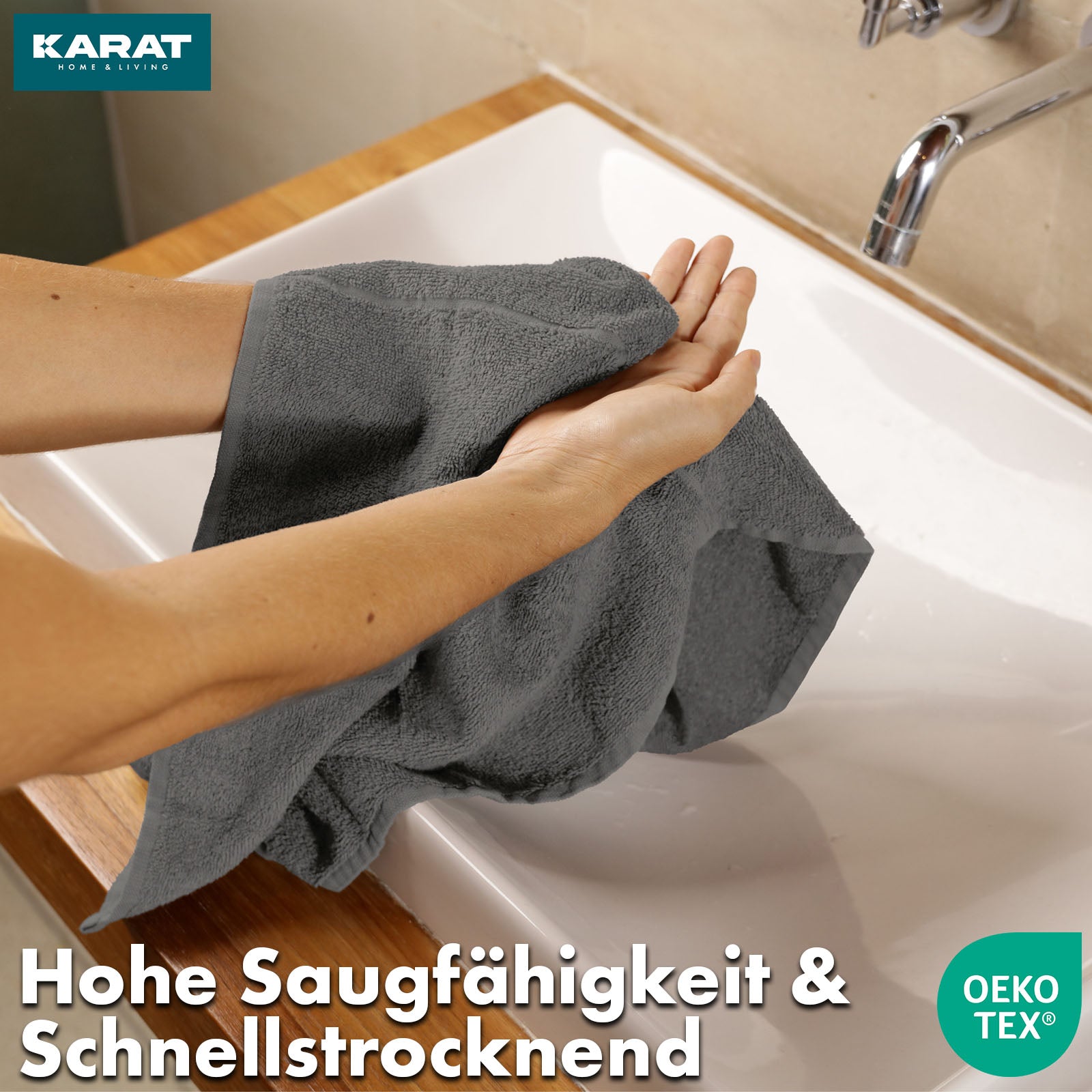 Handtuch-Set Bay | 8-teiliges Set Handtücher aus 100% Baumwolle | 2 x Badetuch, 2 x Handtuch und 4 x Seiftuch