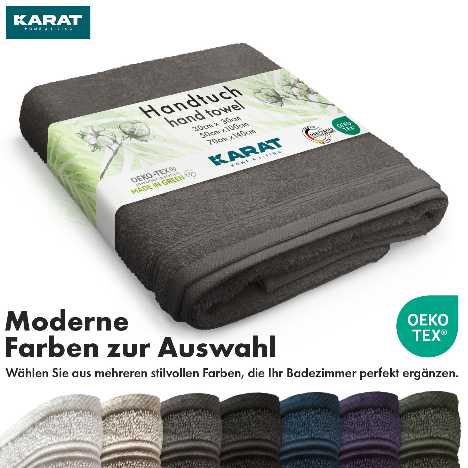 Handtuch-Set Bay | 8-teiliges Set Handtücher aus 100% Baumwolle | 2 x Badetuch, 2 x Handtuch und 4 x Seiftuch