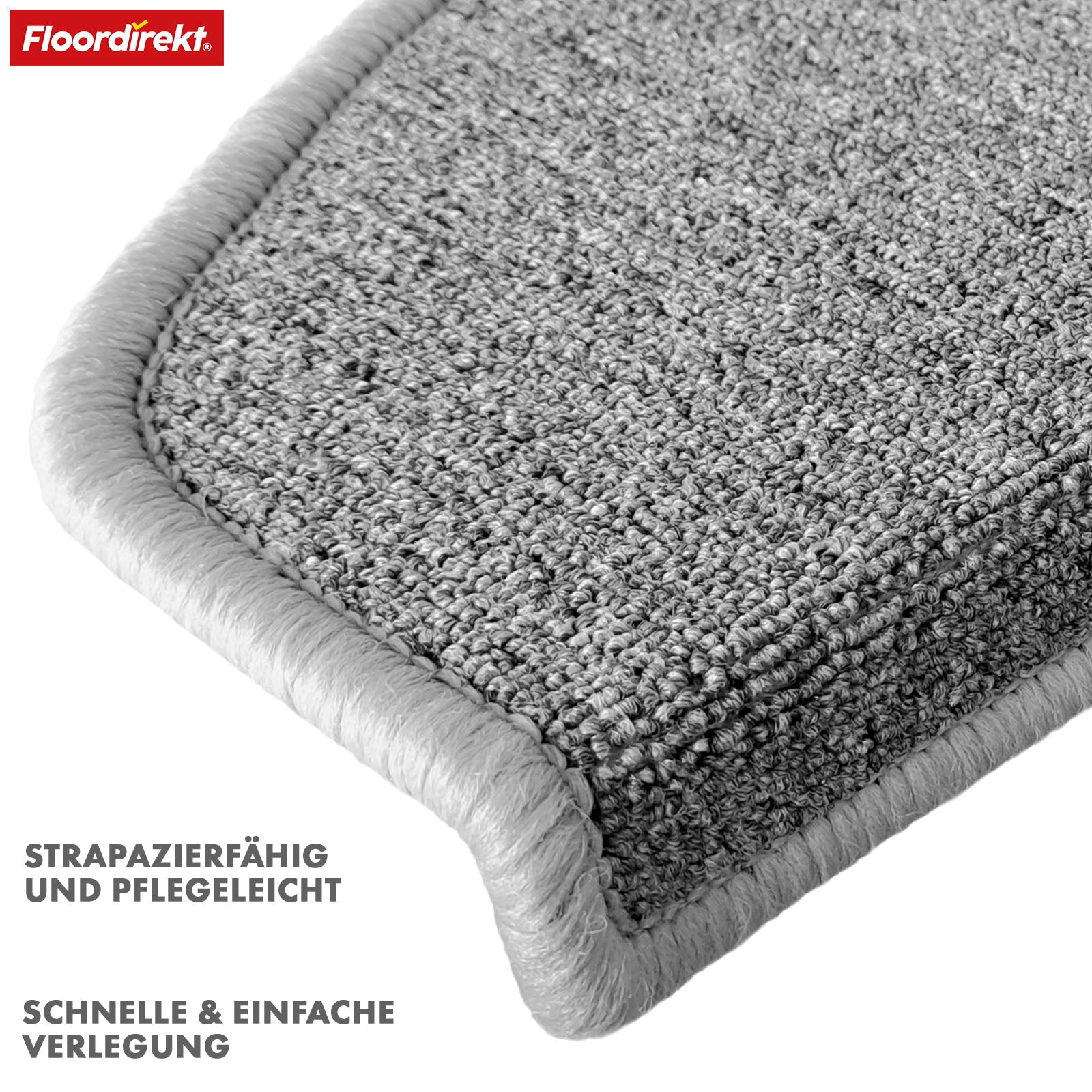 Stufenmatte | London Pro | Im modernen Design | Rutschfest & pflegeleicht | Halbrund