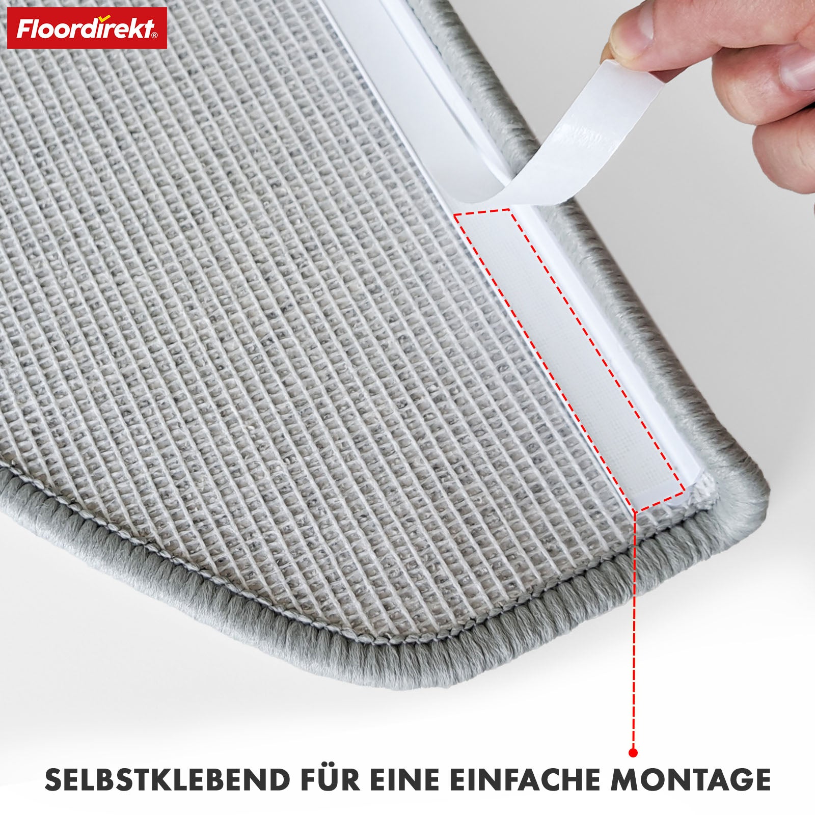 Stufenmatte | London Pro | Im modernen Design | Rutschfest & pflegeleicht | Halbrund