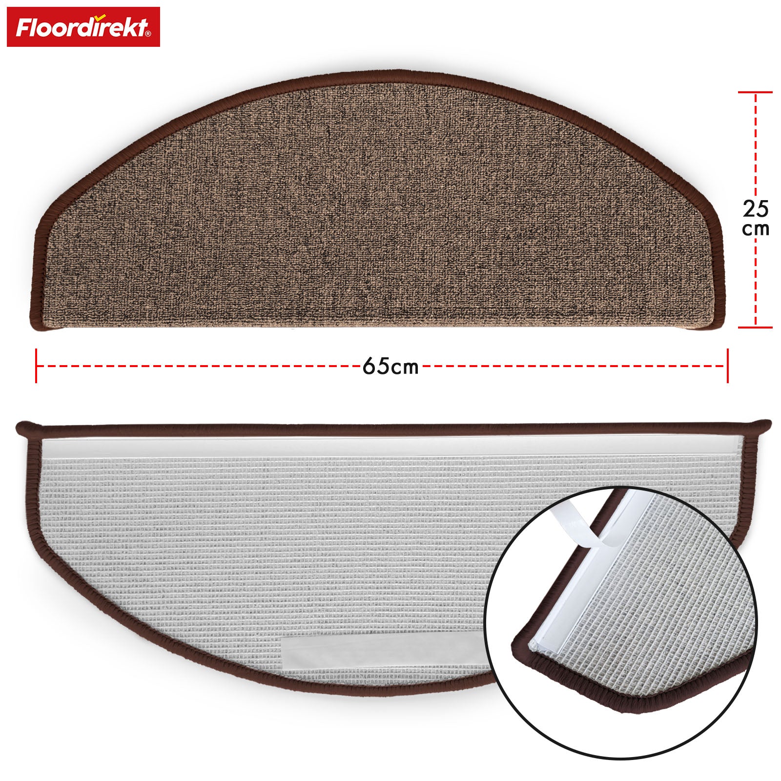 Stufenmatte | London Pro | Im modernen Design | Rutschfest & pflegeleicht | Halbrund