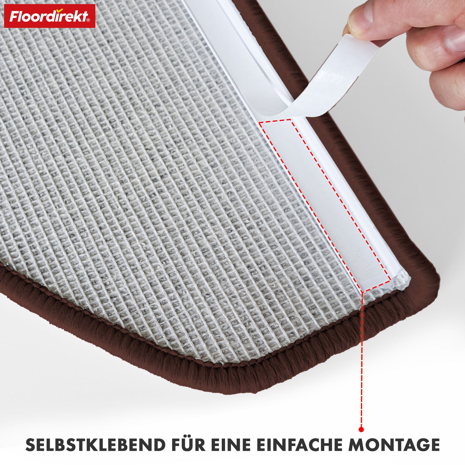 Stufenmatte | London Pro | Im modernen Design | Rutschfest & pflegeleicht | Halbrund