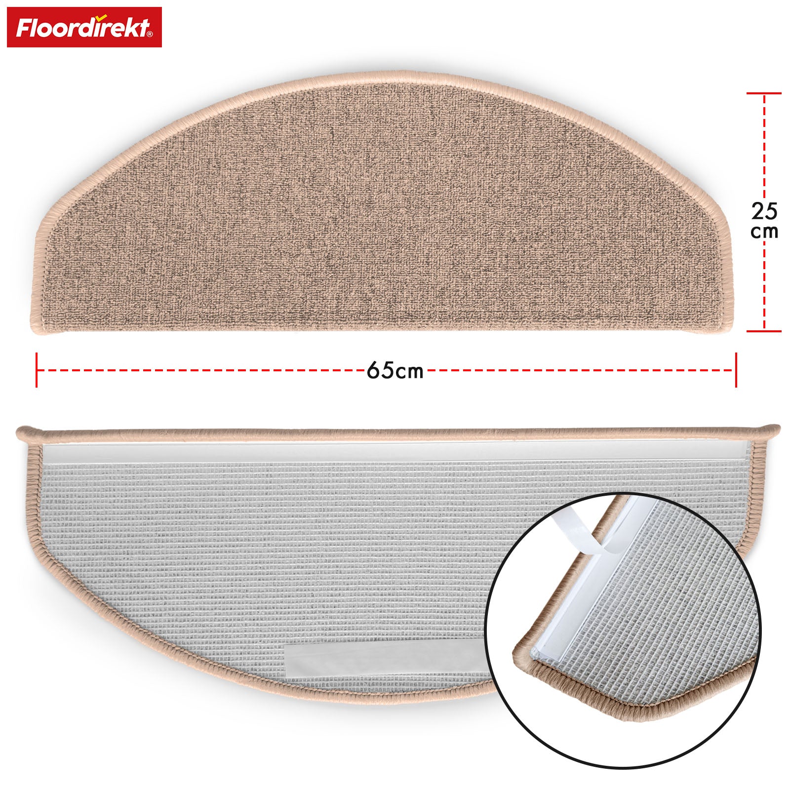 Stufenmatte | London Pro | Im modernen Design | Rutschfest & pflegeleicht | Halbrund