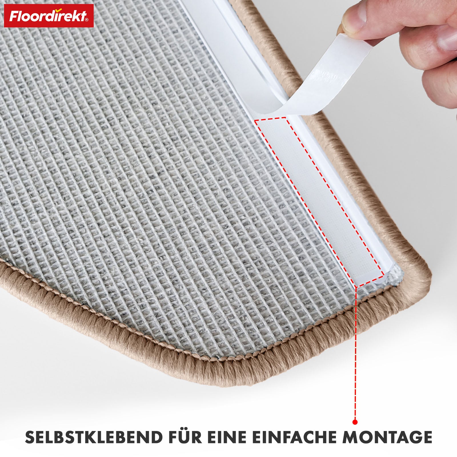 Stufenmatte | London Pro | Im modernen Design | Rutschfest & pflegeleicht | Halbrund