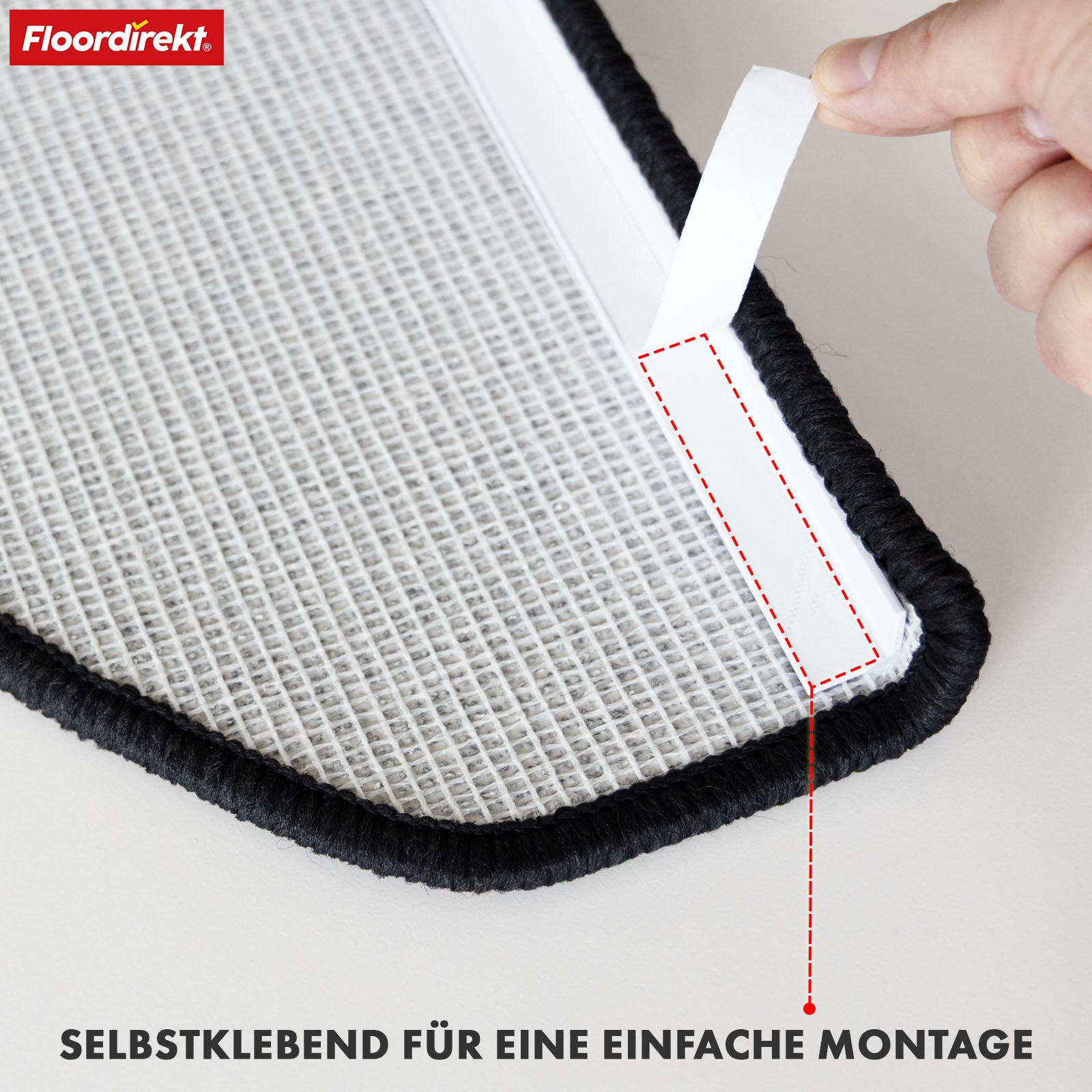 Stufenmatte | London Pro | Im modernen Design | Rutschfest & pflegeleicht | Halbrund