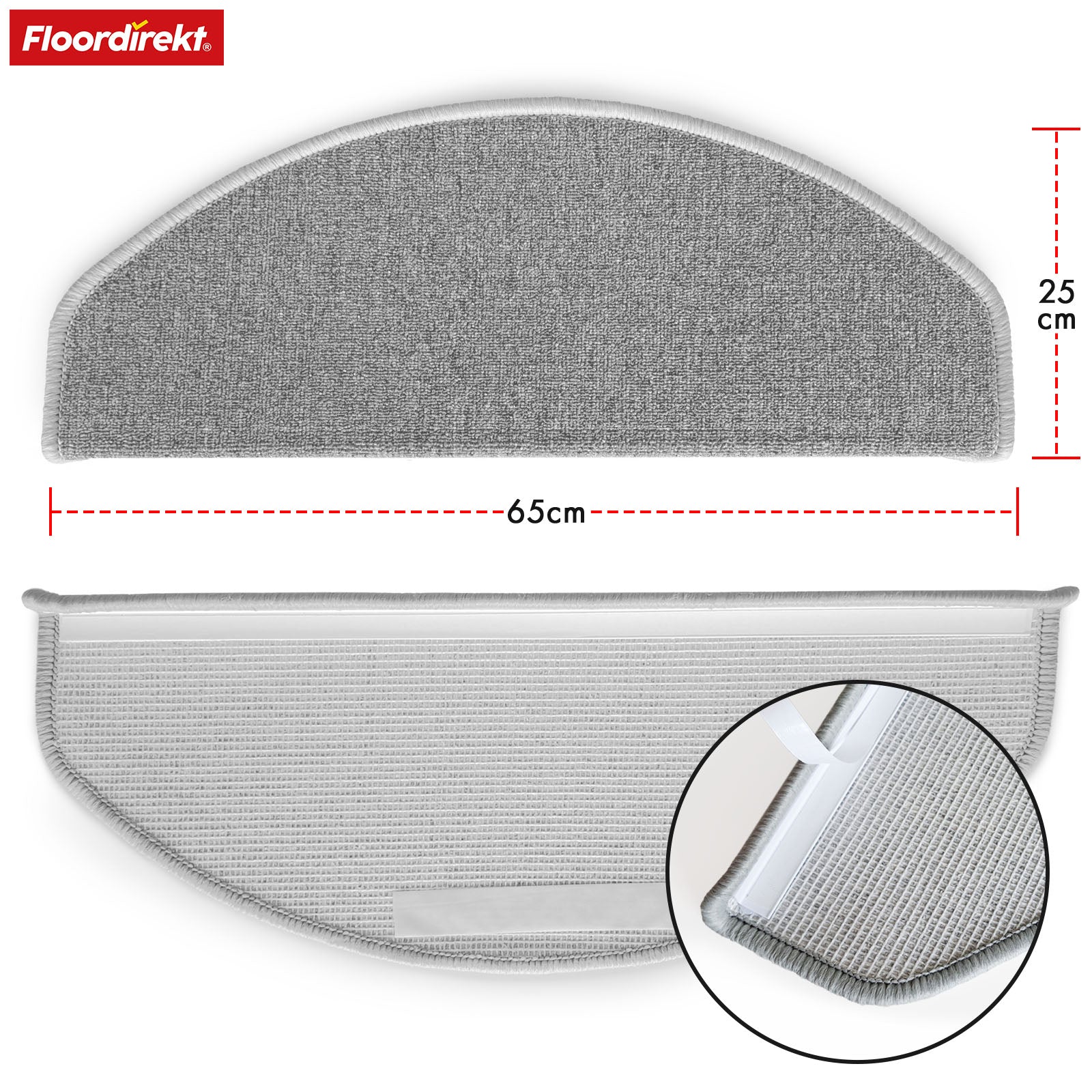 Stufenmatte | London Pro | Im modernen Design | Rutschfest & pflegeleicht | Halbrund