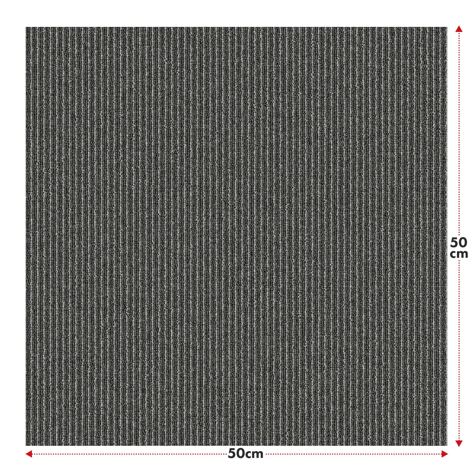 Teppichfliesen | Bern | 50 x 50 cm | Selbstliegend mit Streifendesign | In Anthrazit, Grau & Beige für Gewerbe und Privathaushalte