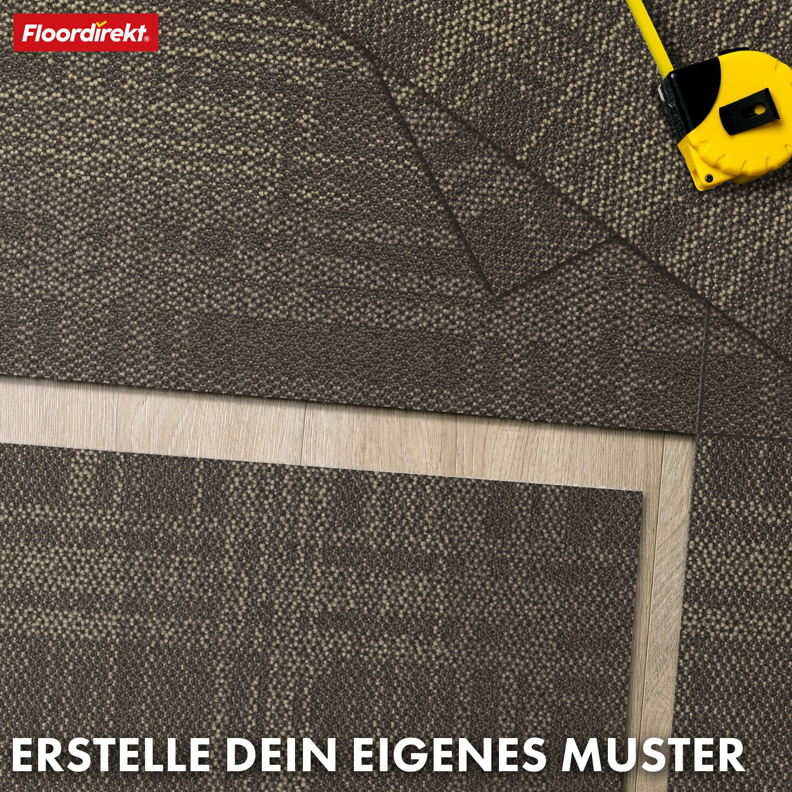 Teppichfliesen | Luzern | 50 x 50 cm | Komfortabel, schalldämmend & für Fußbodenheizung geeignet | In 4 Farben erhältlich