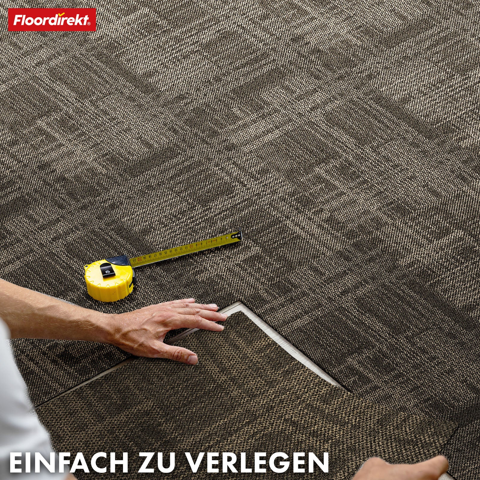 Teppichfliesen | Luzern | 50 x 50 cm | Komfortabel, schalldämmend & für Fußbodenheizung geeignet | In 4 Farben erhältlich