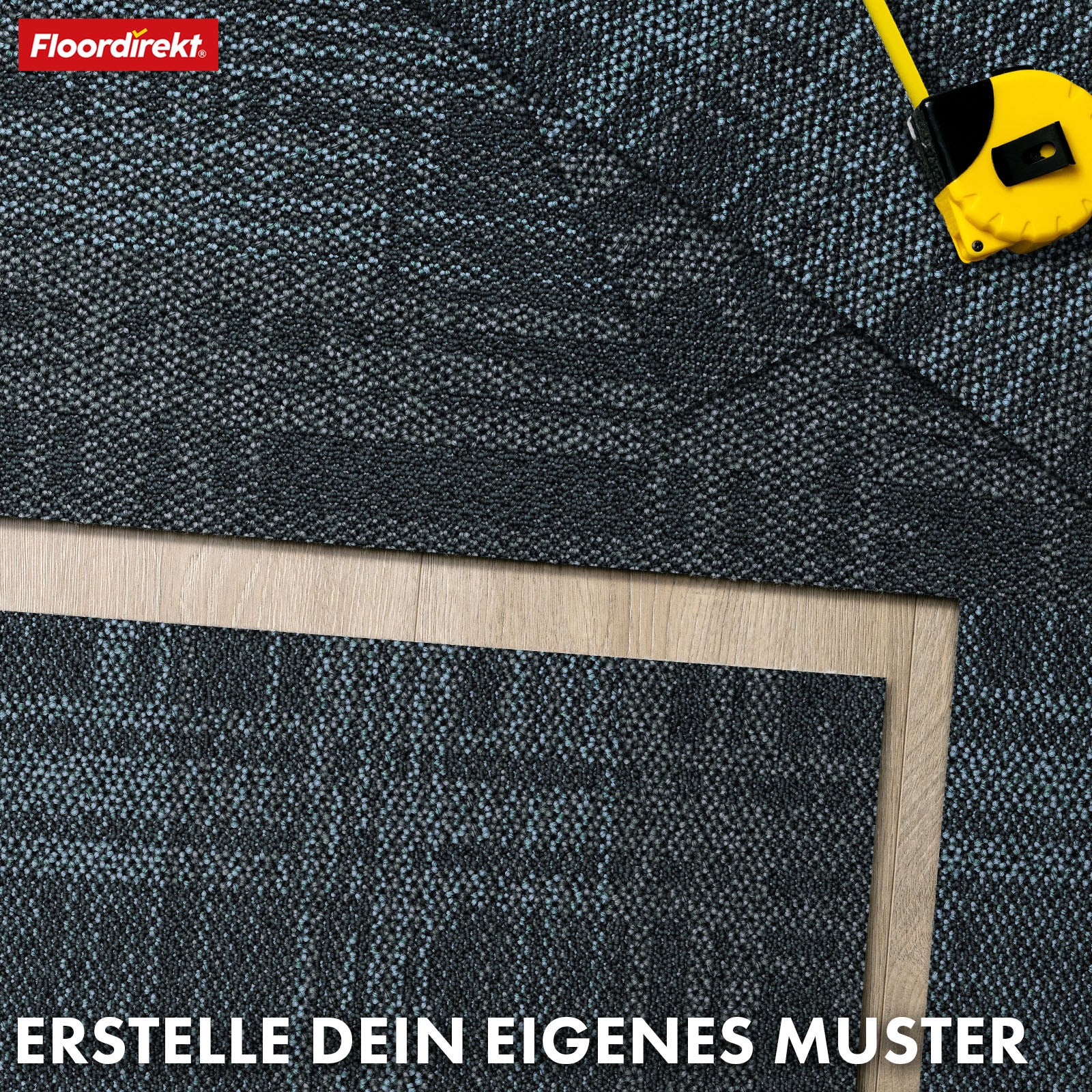 Teppichfliesen | Luzern | 50 x 50 cm | Komfortabel, schalldämmend & für Fußbodenheizung geeignet | In 4 Farben erhältlich