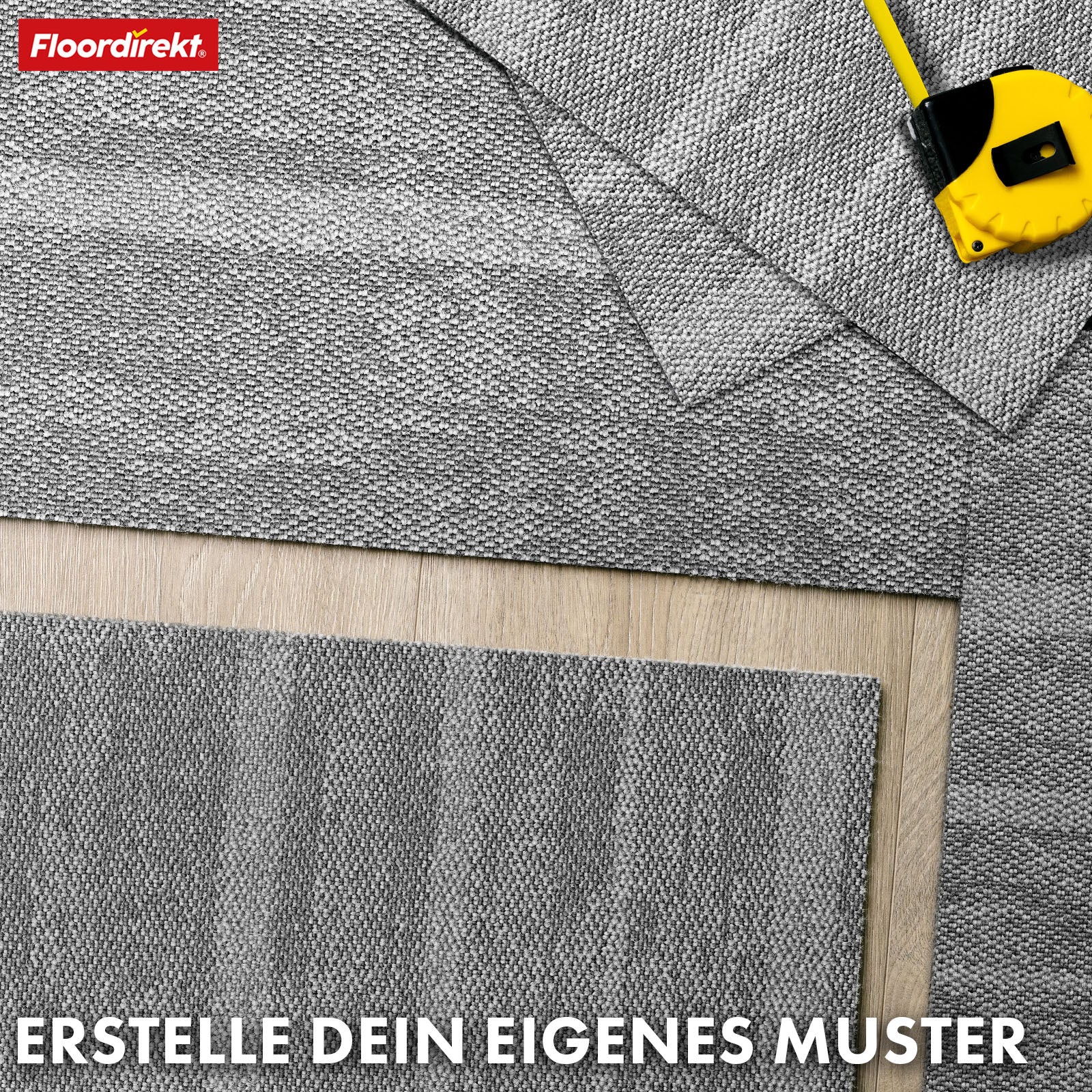 Teppichfliesen | Zürich | 50 x 50 cm | Ideal für Büro & Wohnräume | Hochwertige Designfliesen in 4 Farben