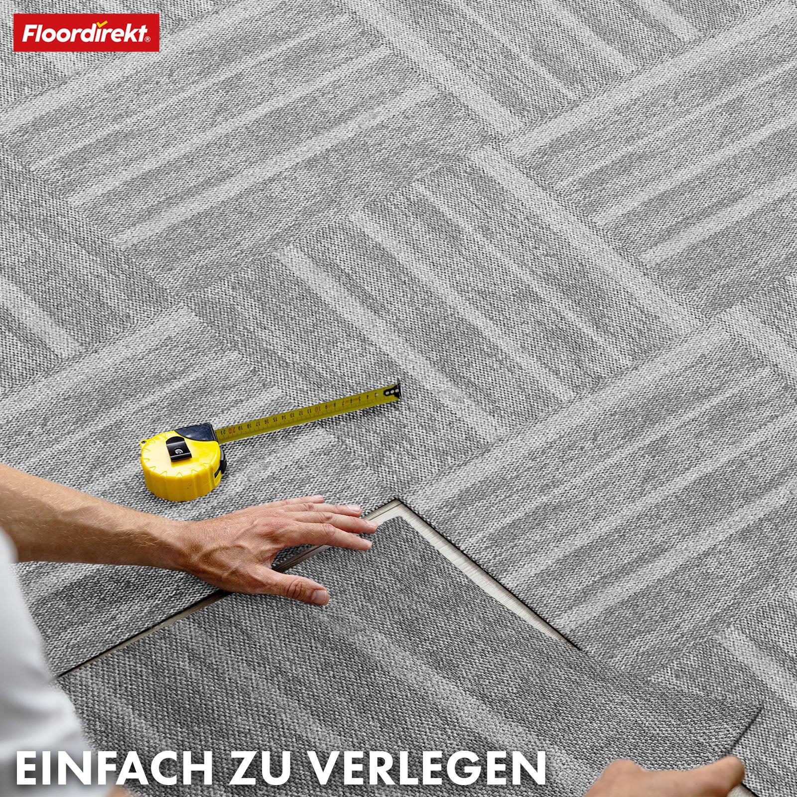 Teppichfliesen | Zürich | 50 x 50 cm | Ideal für Büro & Wohnräume | Hochwertige Designfliesen in 4 Farben