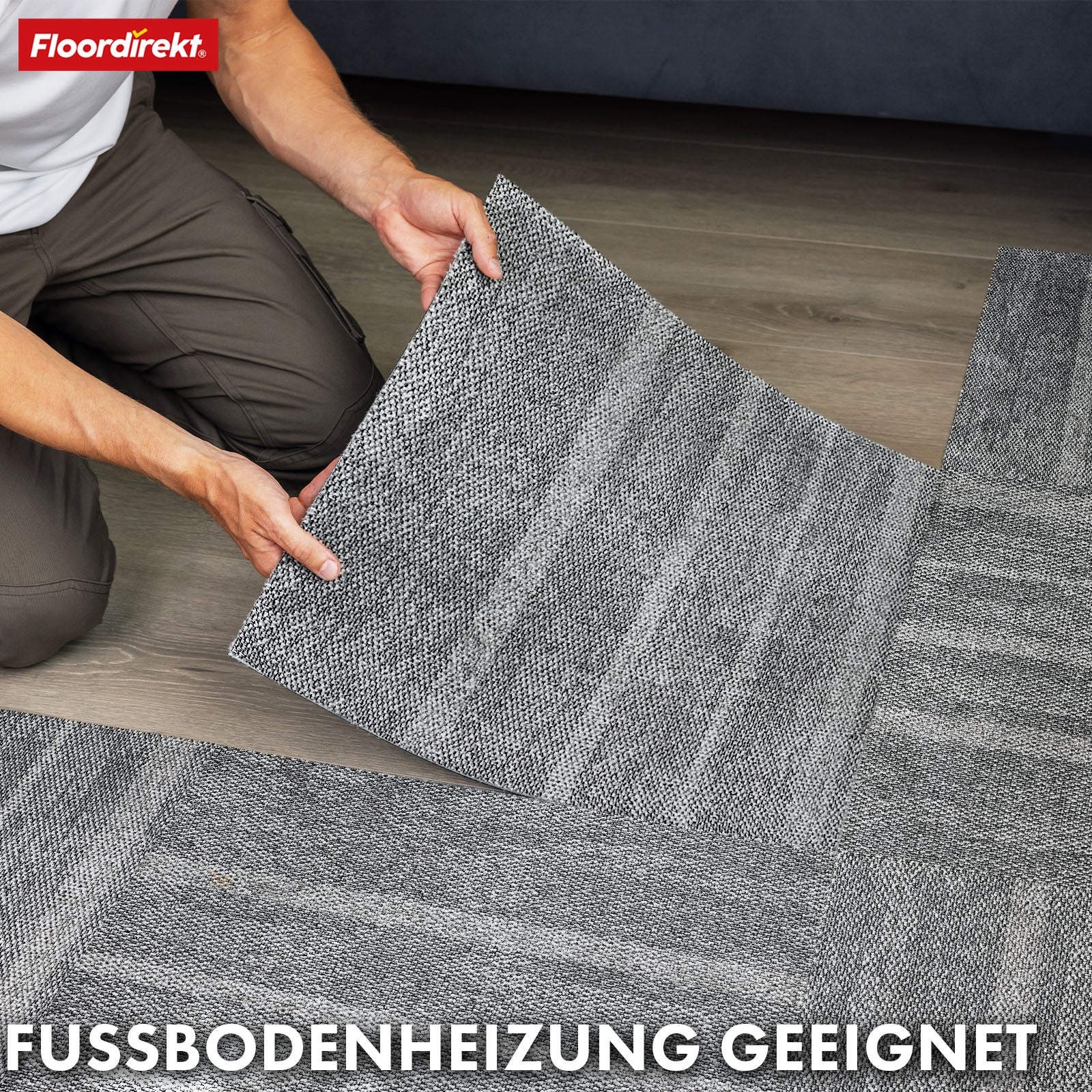 Teppichfliesen | Zürich | 50 x 50 cm | Ideal für Büro & Wohnräume | Hochwertige Designfliesen in 4 Farben