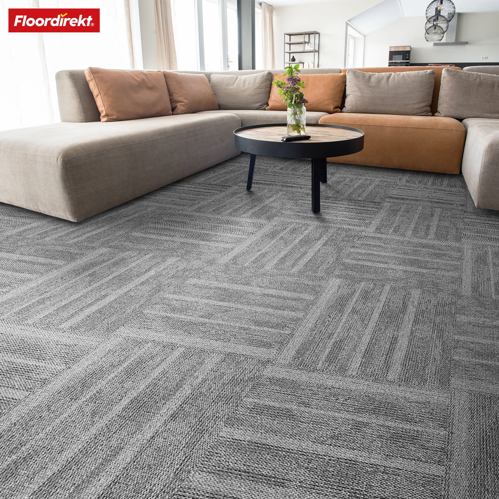 Teppichfliesen | Zürich | 50 x 50 cm | Ideal für Büro & Wohnräume | Hochwertige Designfliesen in 4 Farben