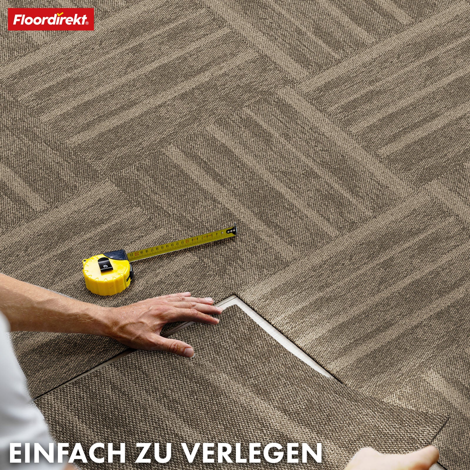 Teppichfliesen | Zürich | 50 x 50 cm | Ideal für Büro & Wohnräume | Hochwertige Designfliesen in 4 Farben