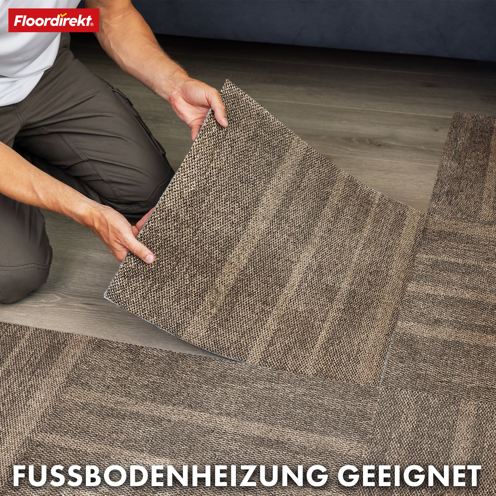 Teppichfliesen | Zürich | 50 x 50 cm | Ideal für Büro & Wohnräume | Hochwertige Designfliesen in 4 Farben