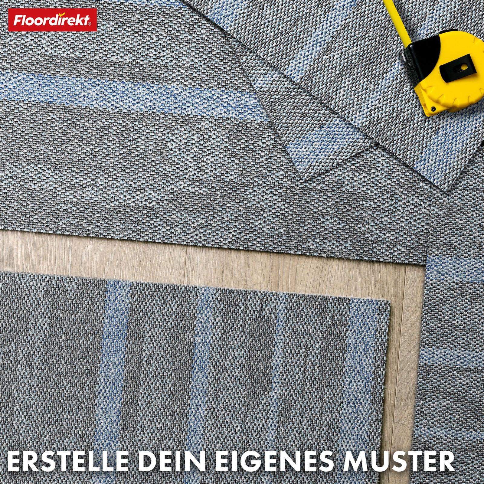 Teppichfliesen | Zürich | 50 x 50 cm | Ideal für Büro & Wohnräume | Hochwertige Designfliesen in 4 Farben