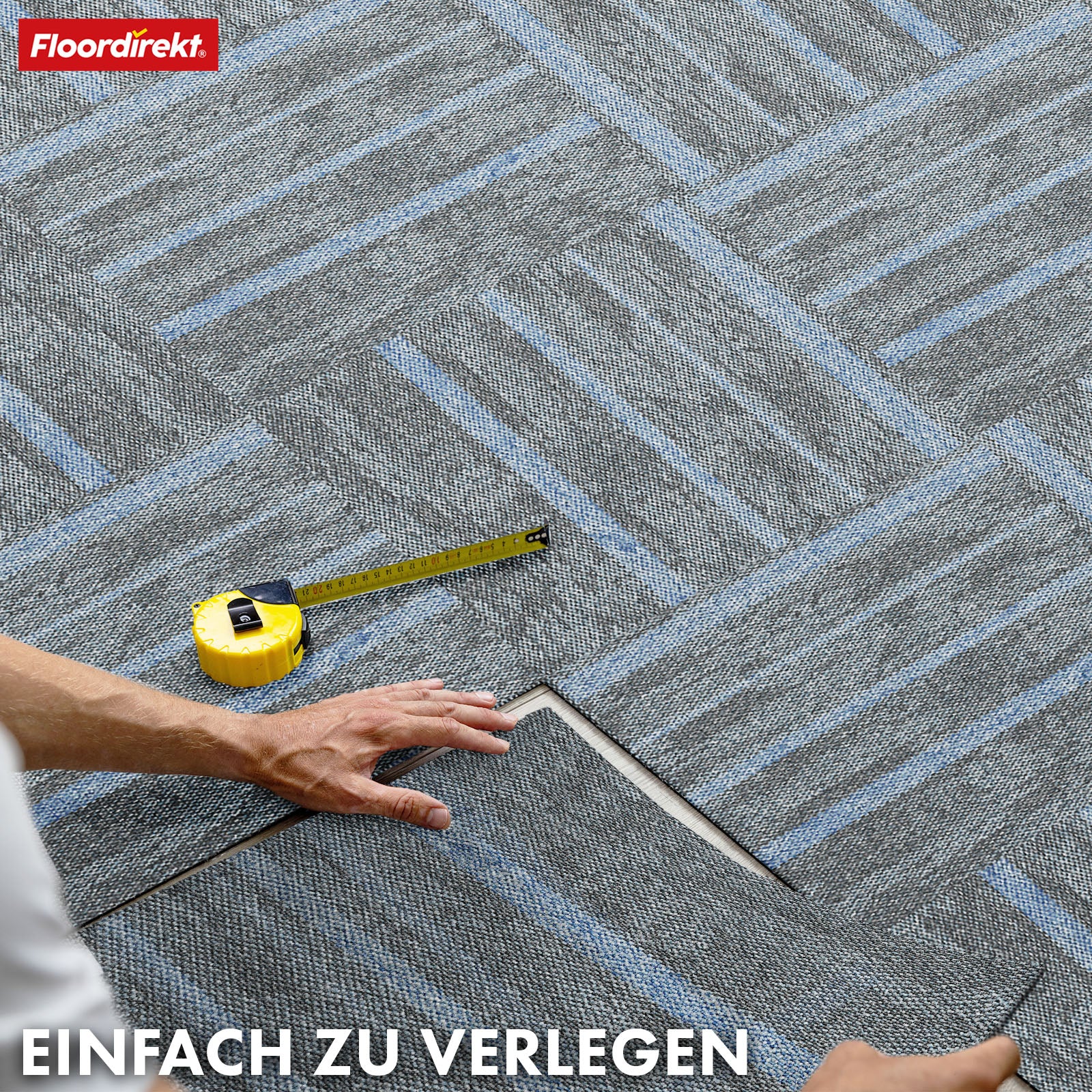Teppichfliesen | Zürich | 50 x 50 cm | Ideal für Büro & Wohnräume | Hochwertige Designfliesen in 4 Farben