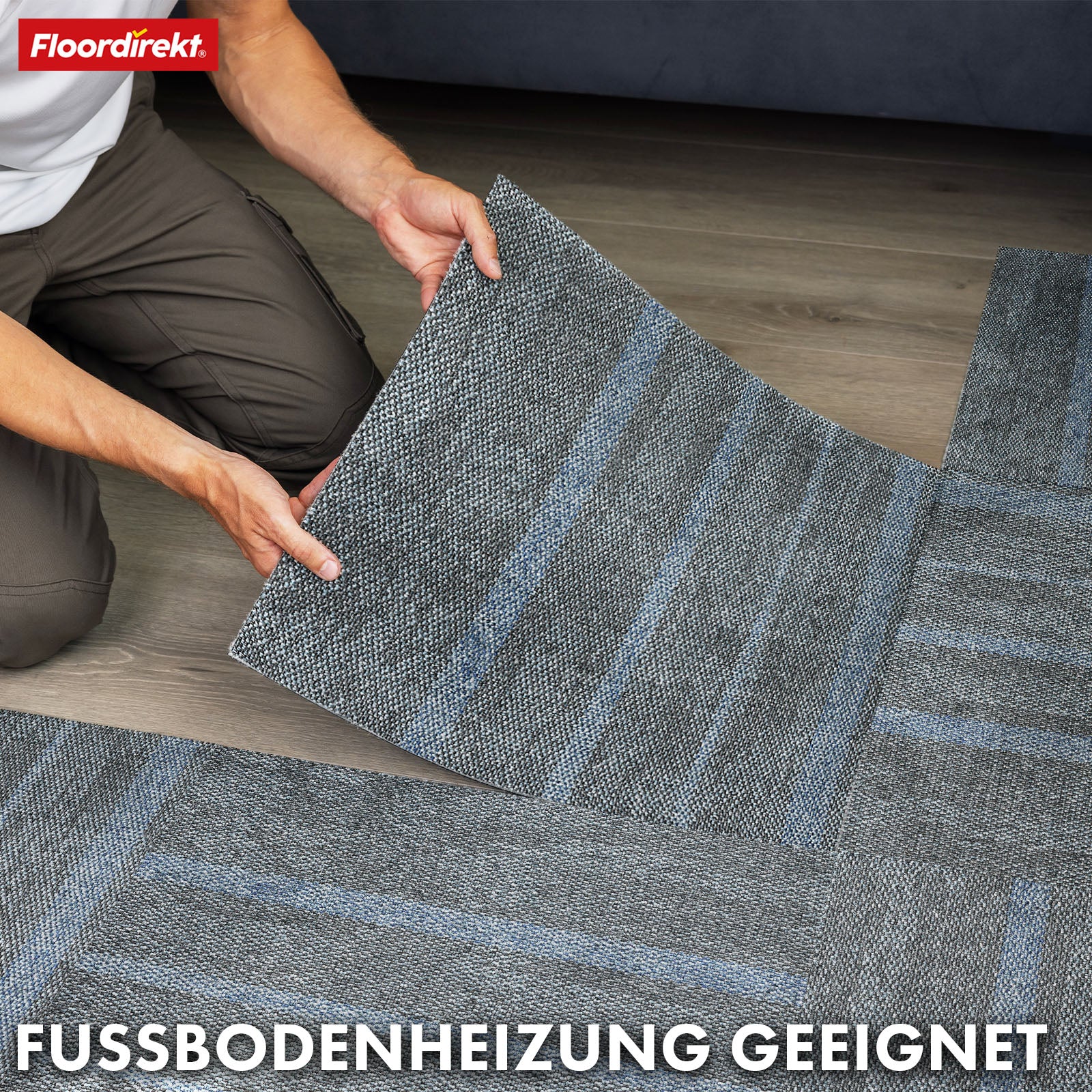 Teppichfliesen | Zürich | 50 x 50 cm | Ideal für Büro & Wohnräume | Hochwertige Designfliesen in 4 Farben