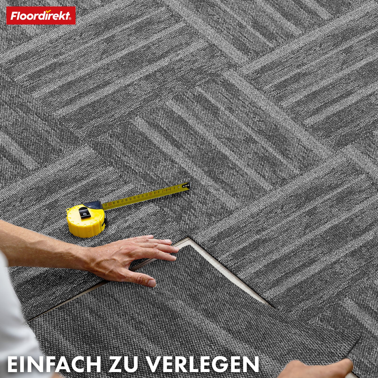 Teppichfliesen | Zürich | 50 x 50 cm | Ideal für Büro & Wohnräume | Hochwertige Designfliesen in 4 Farben