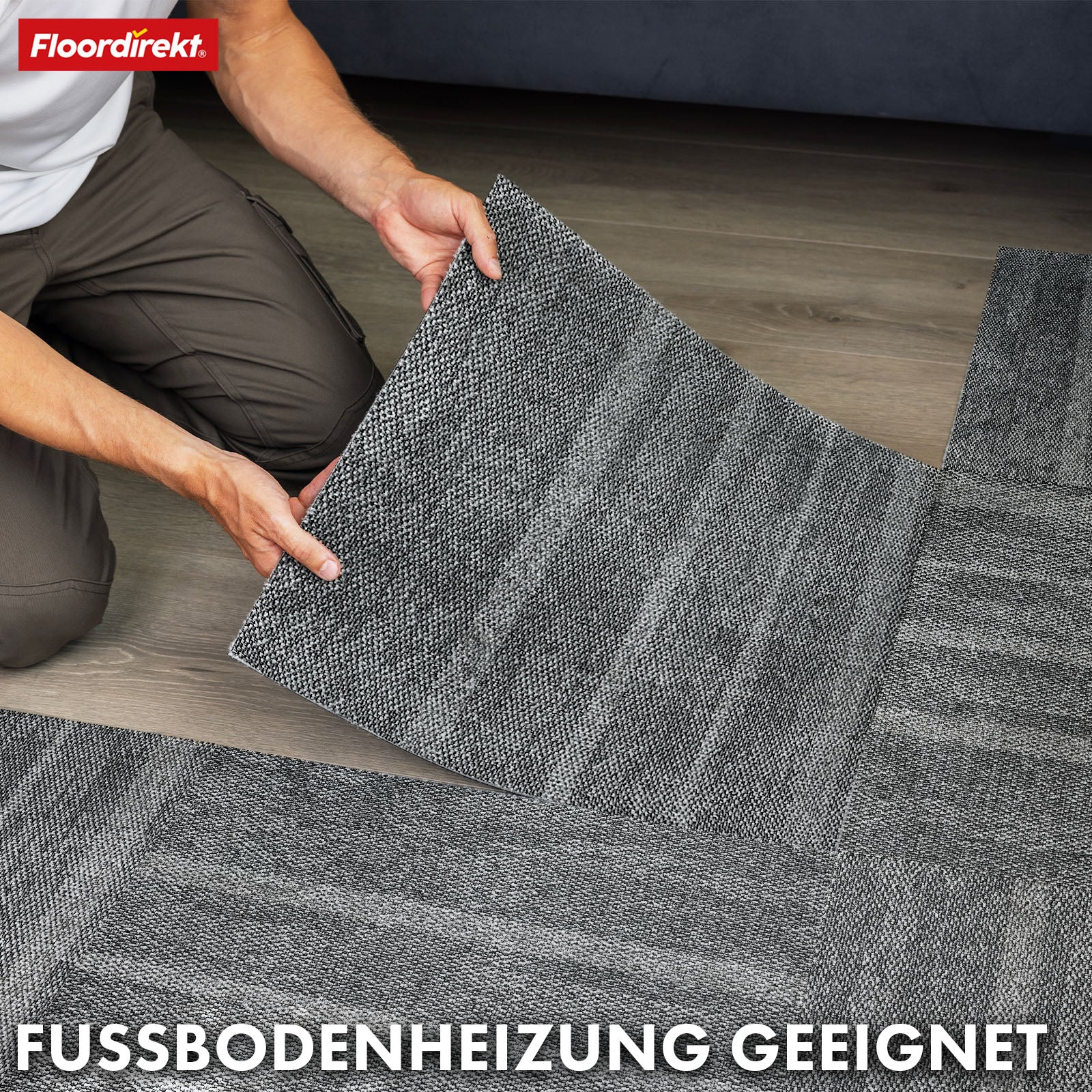 Teppichfliesen | Zürich | 50 x 50 cm | Ideal für Büro & Wohnräume | Hochwertige Designfliesen in 4 Farben