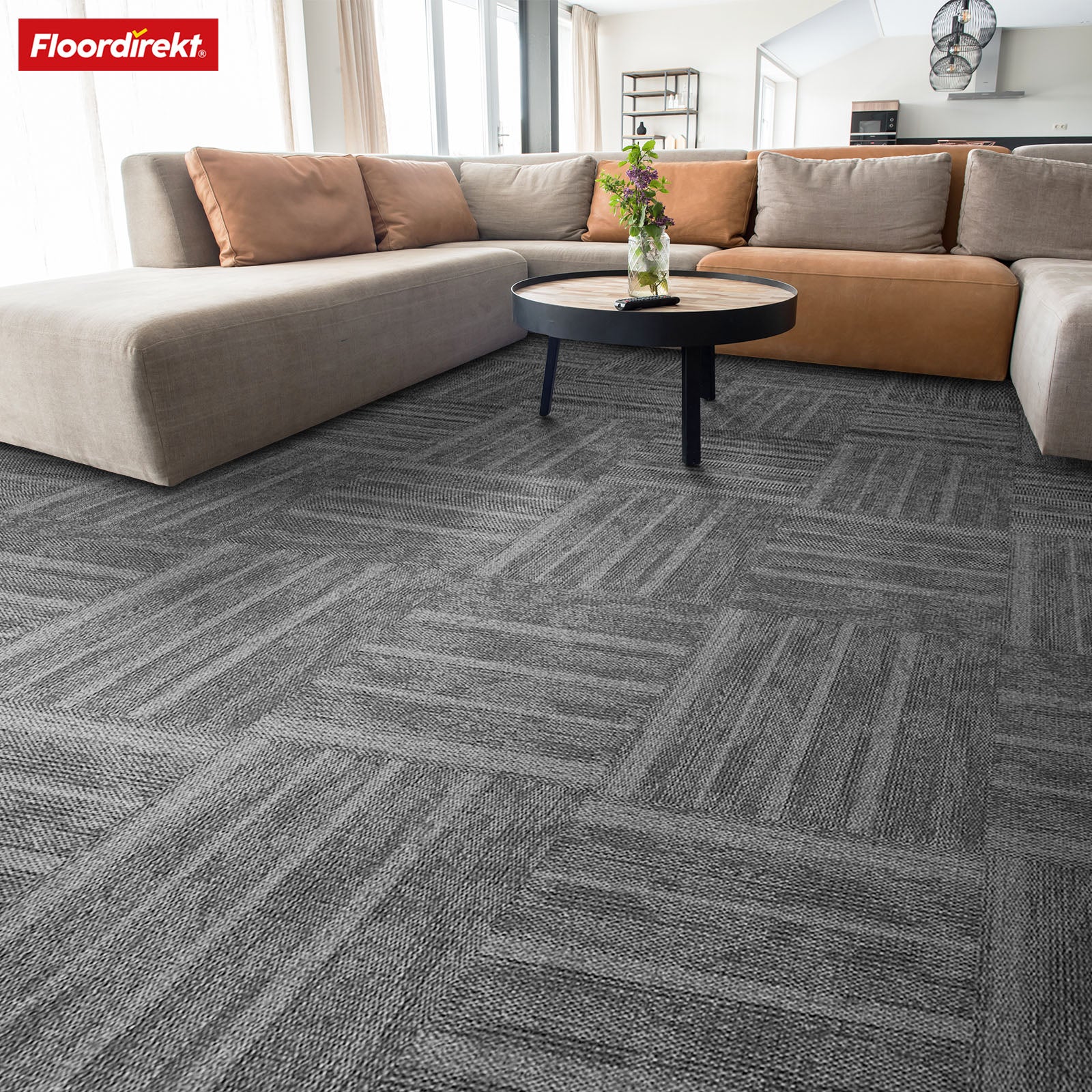 Teppichfliesen | Zürich | 50 x 50 cm | Ideal für Büro & Wohnräume | Hochwertige Designfliesen in 4 Farben