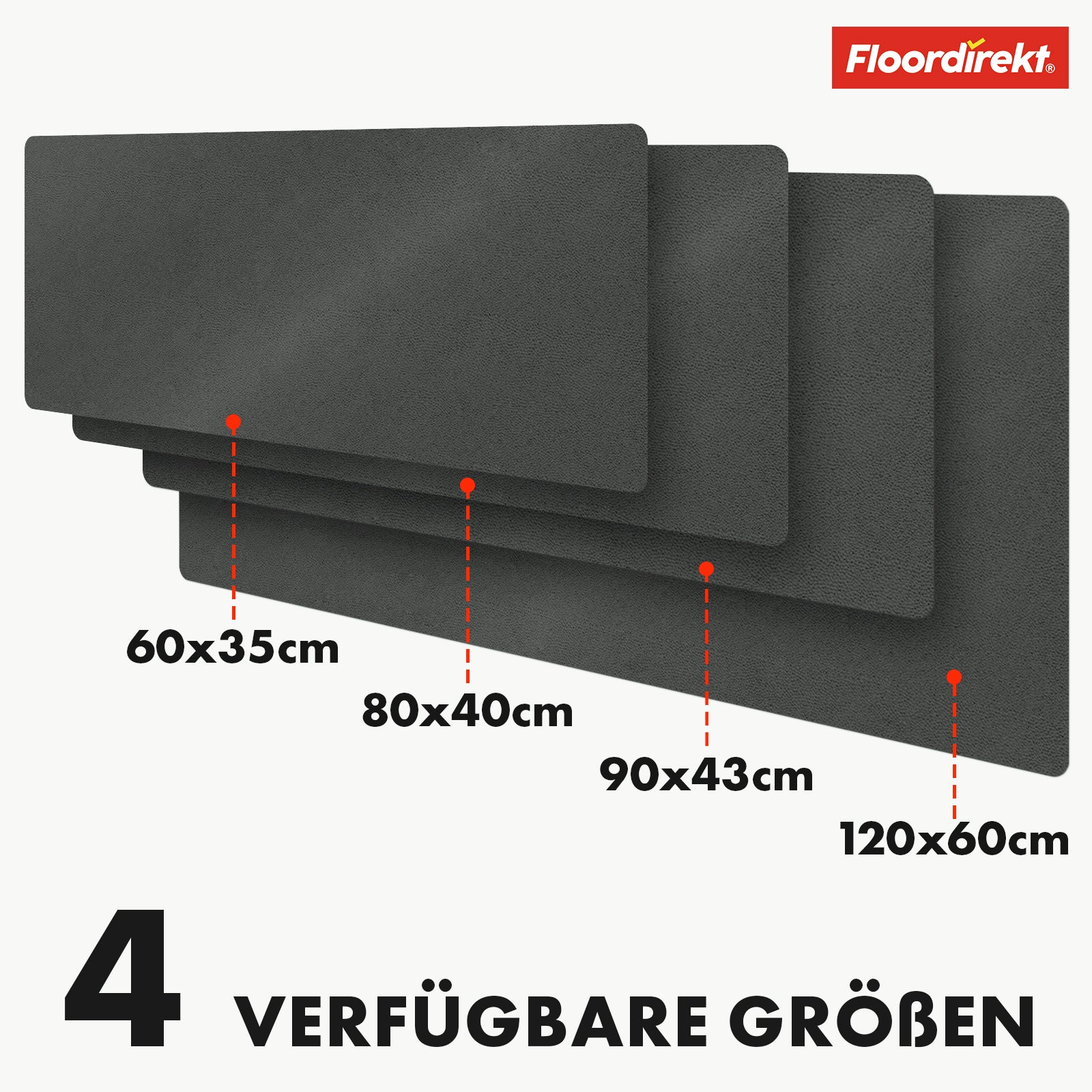 Schreibtischunterlage | Nero | Pflegeleichtes, weiches Kunstleder | Verfügbar in zahlreichen Farben und Größen
