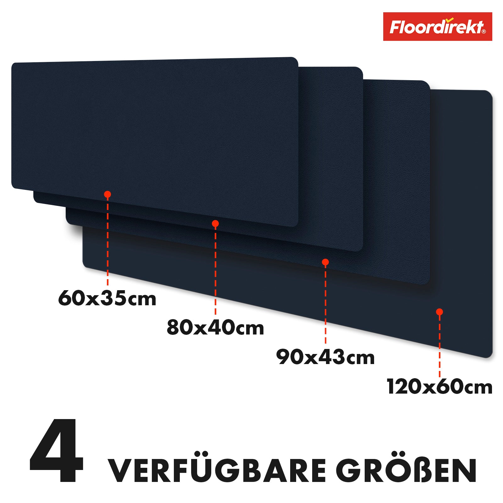Schreibtischunterlage | Nero | Pflegeleichtes, weiches Kunstleder | Verfügbar in zahlreichen Farben und Größen