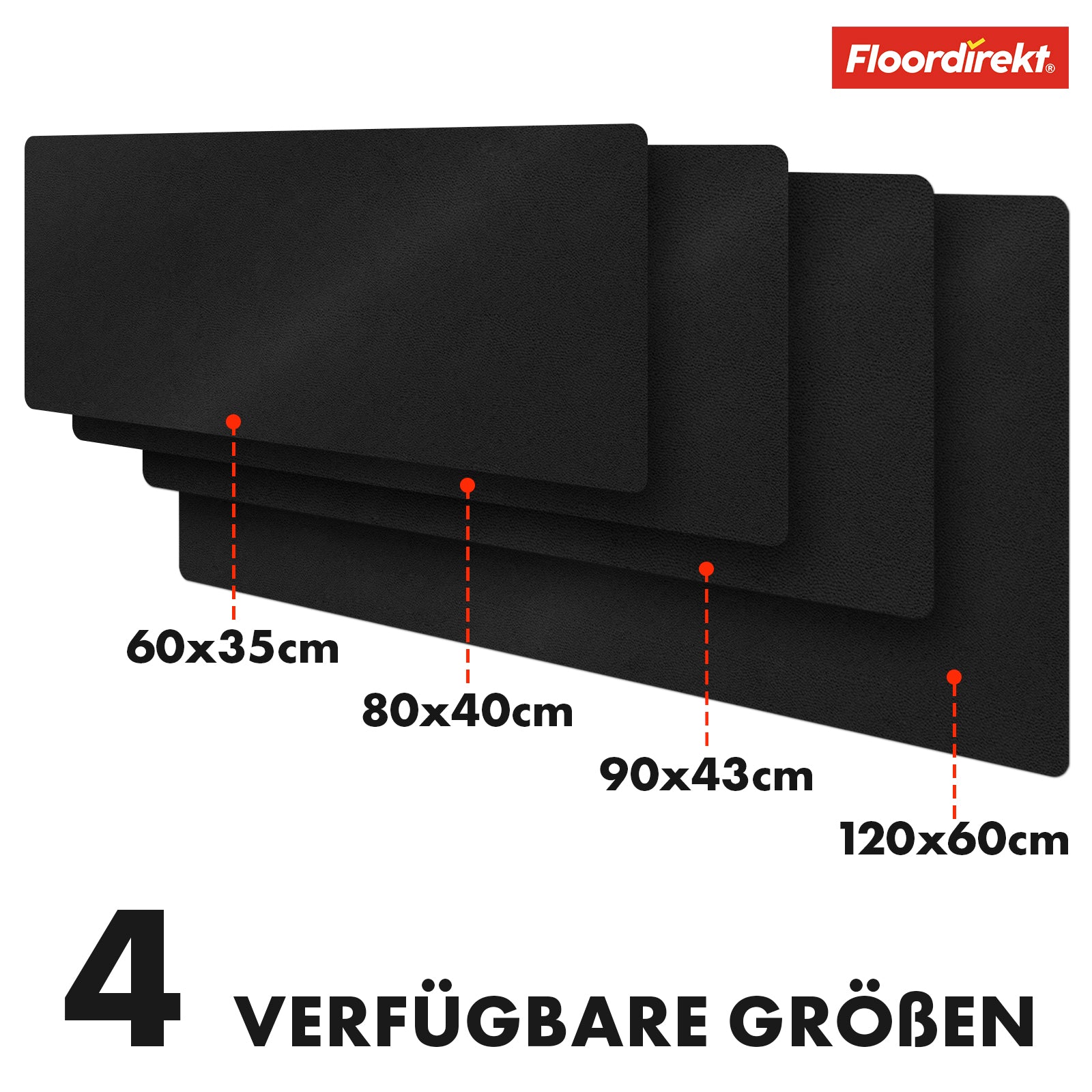 Schreibtischunterlage | Nero | Pflegeleichtes, weiches Kunstleder | Verfügbar in zahlreichen Farben und Größen