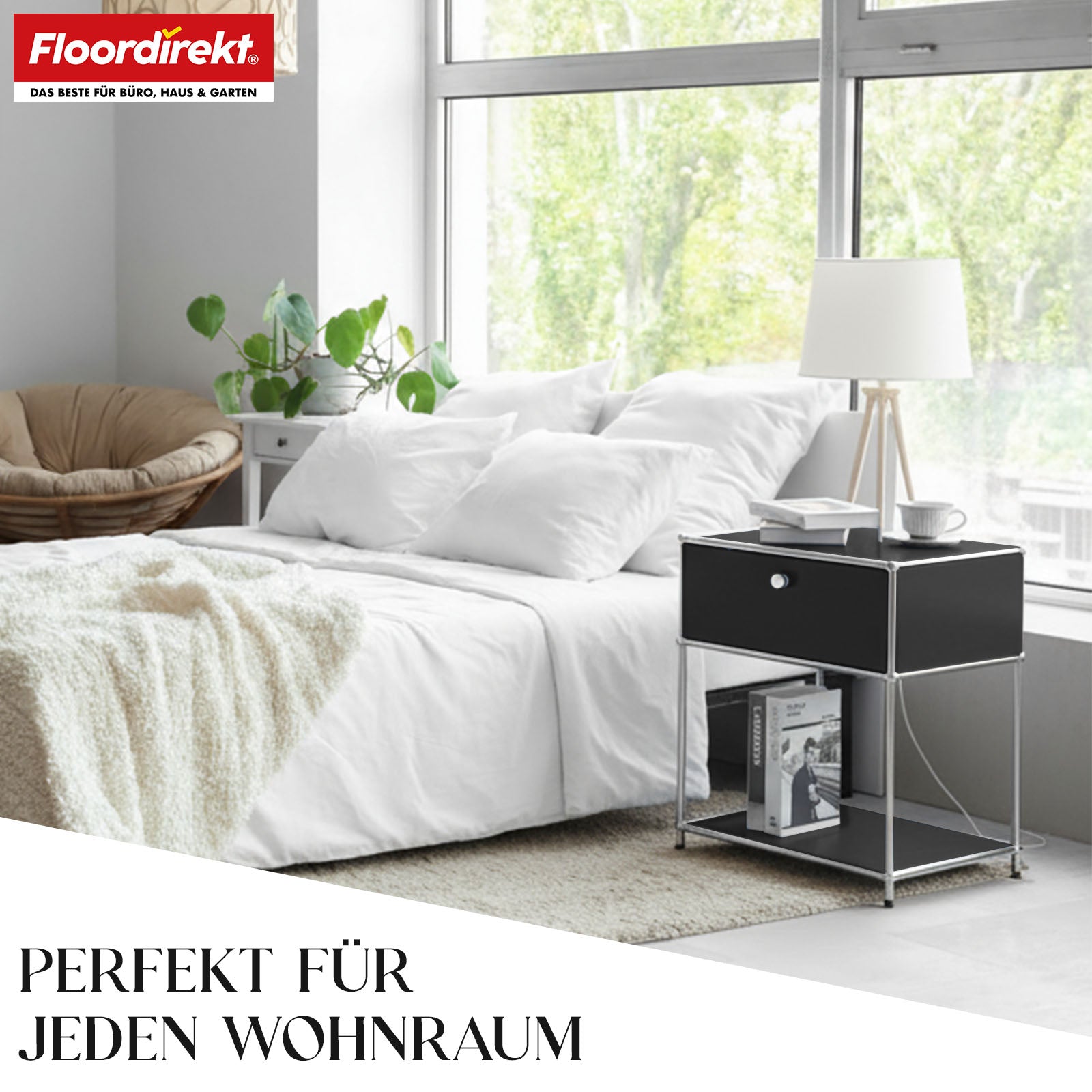 Metallregal | Concept Epure MK-139 | Beistell- & Aufbewahrungsregal mit Schublade & Ablagen | In mehreren Farben erhältlich