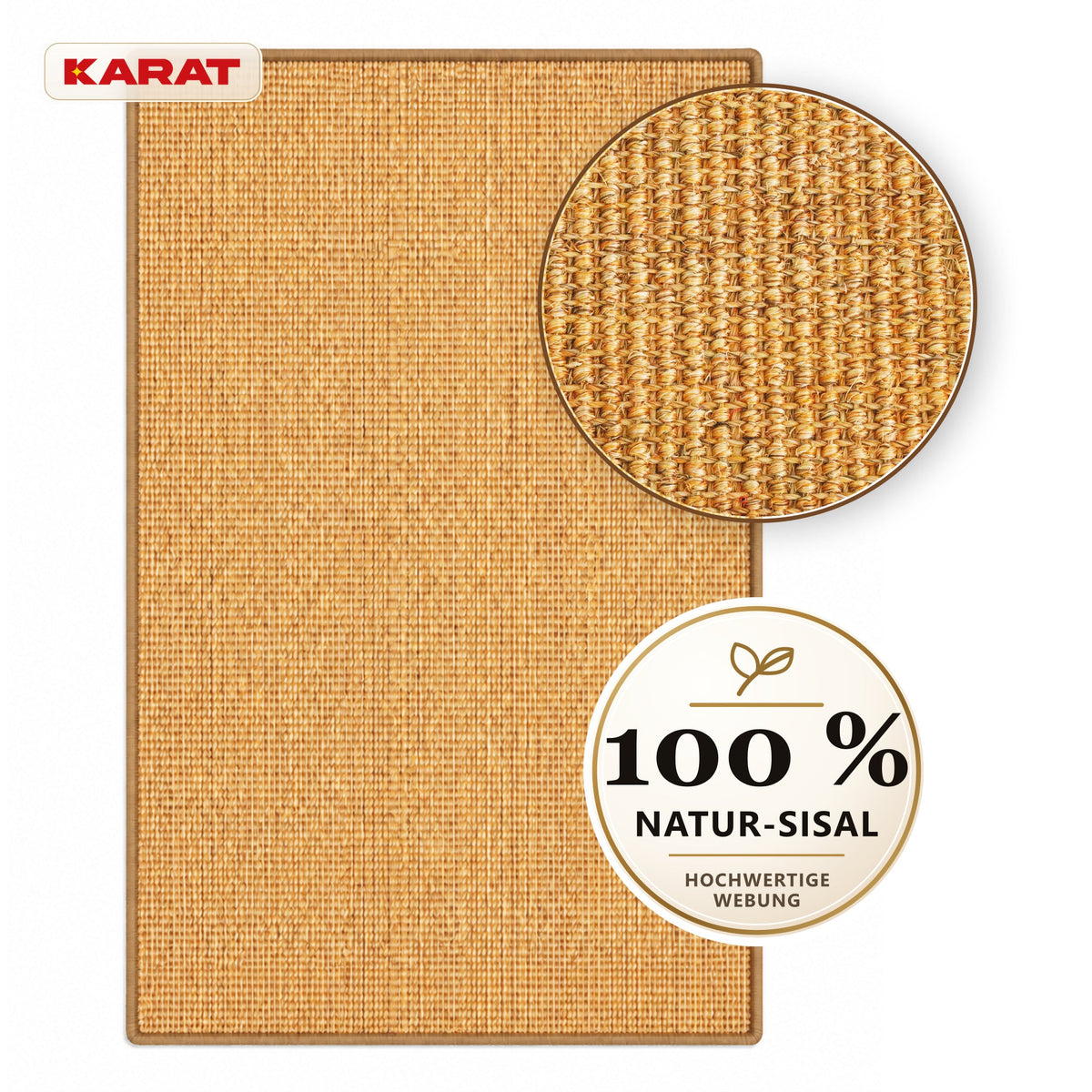 ✂ Sisal-Teppich auf Maß | Goa | Naturteppich aus 100 % Sisal mit rutschhemmendem Latexrücken | 6 Breiten