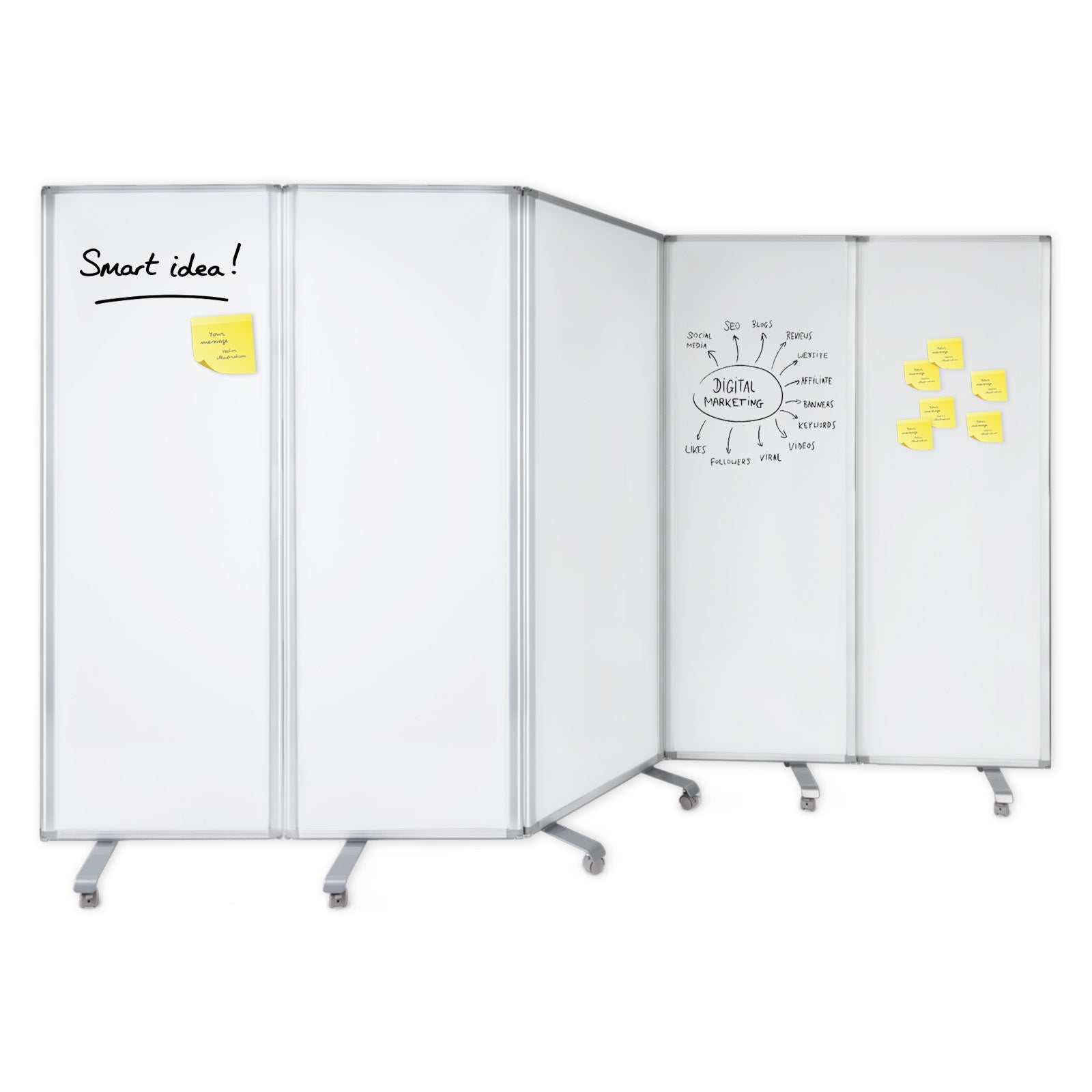 Mobile Trennwand | Whiteboard | Magnetisch