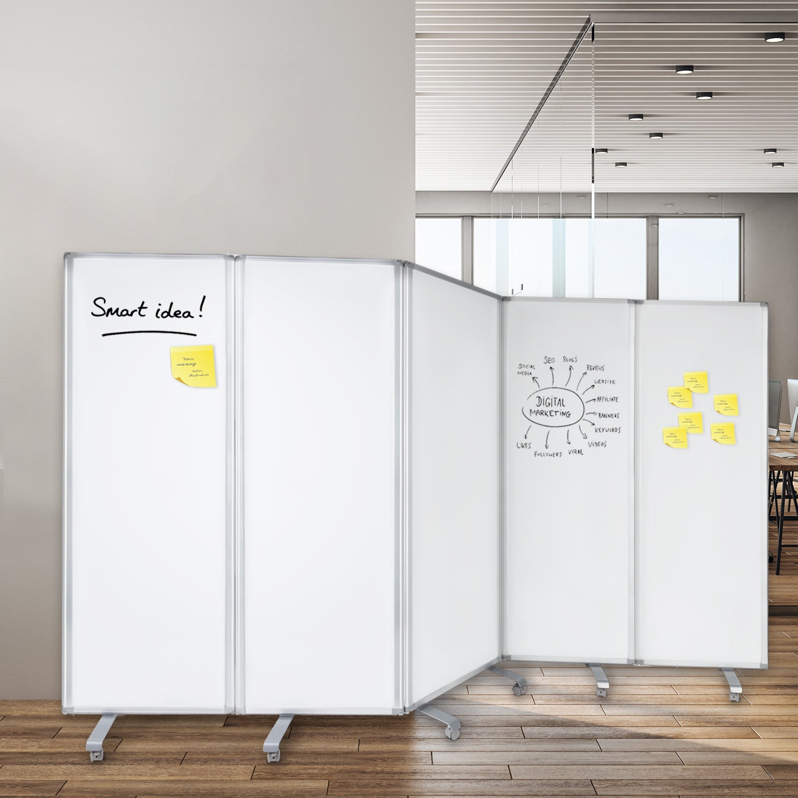 Mobile Trennwand | Whiteboard | Magnetisch