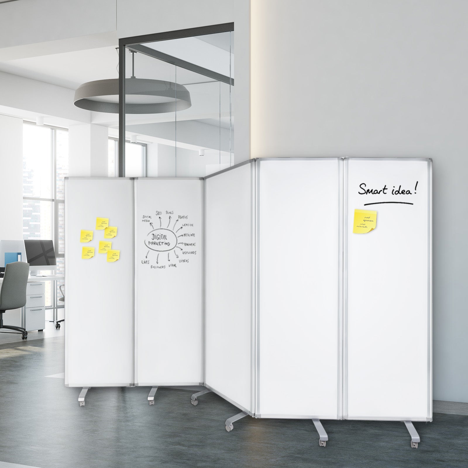Mobile Trennwand | Whiteboard | Magnetisch