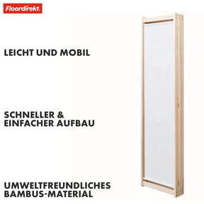 Bambus-Trennwand | Tennessee | 3-teiliger, flexibler Raumteiler aus Bambus und Stoff